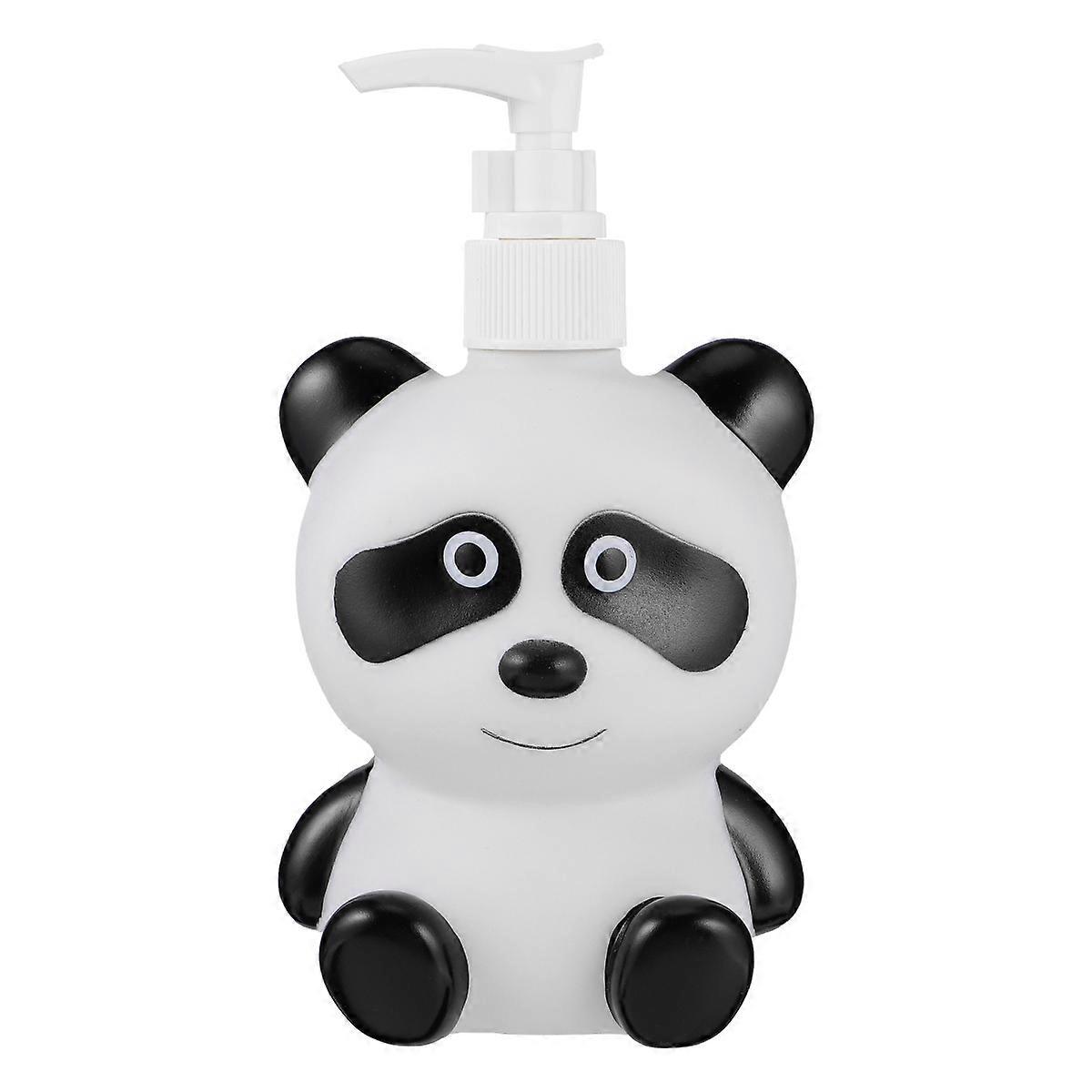 Leere Emulsions-pressflasche Mit Kindermotiv, Shampoo-spender, Niedlicher Multifunktionaler Flüssigkeitsbehälter (schwarz-weißer Panda, 300 Ml)-16x8.5x8.5cm-white