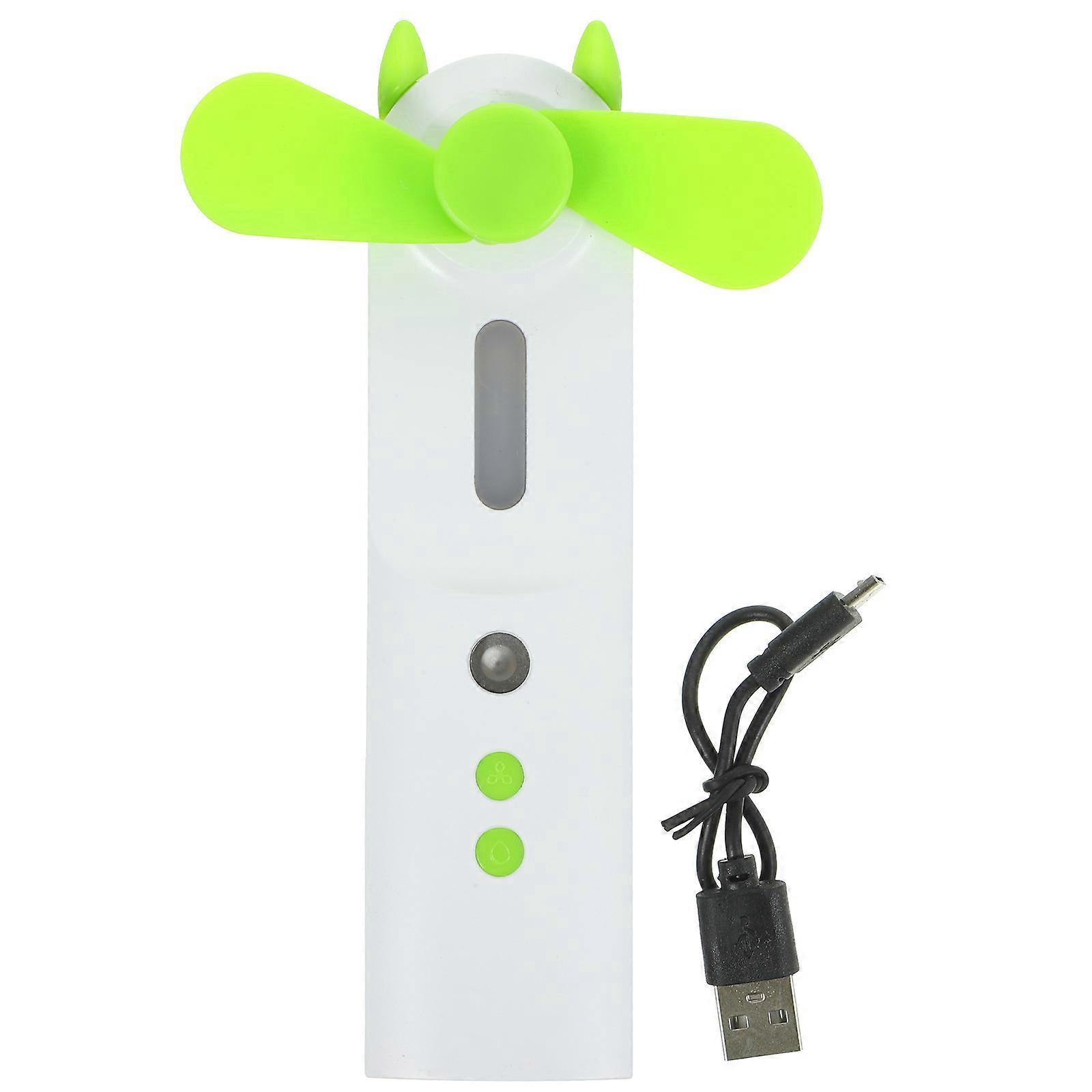 Multifunktionaler Mini-ventilator, Tragbar, Wiederaufladbar, Usb-betrieben, Persönlicher Ventilator, Sprühventilator, Tragbarer Reisekühler (grün)-13x3.2cm-green