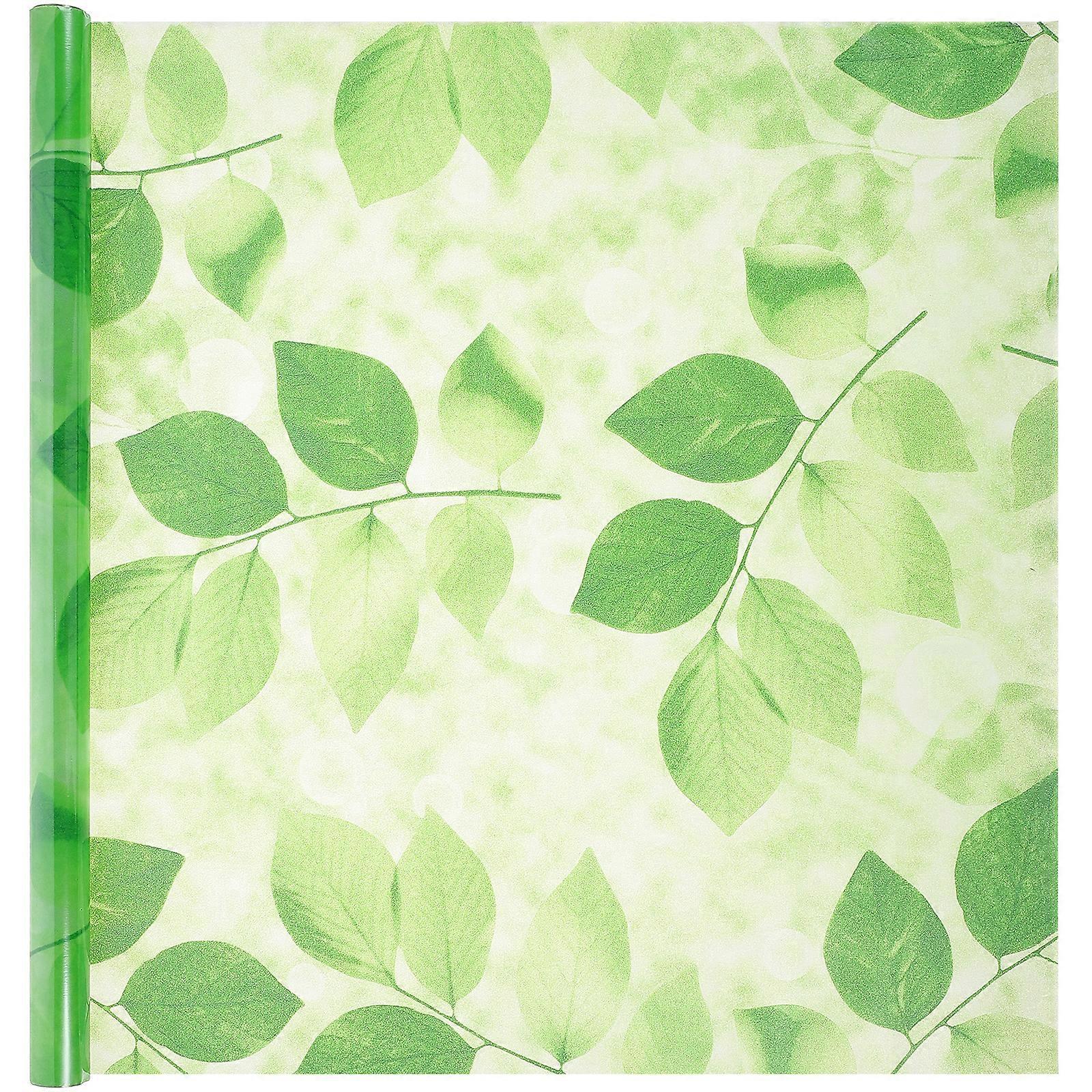 1 Rolle Sichtschutzfolie, Blickdichte Fensterfolie, Fensteraufkleber Mit Grünem Blattmuster Für Zuhause-200x45cm-green