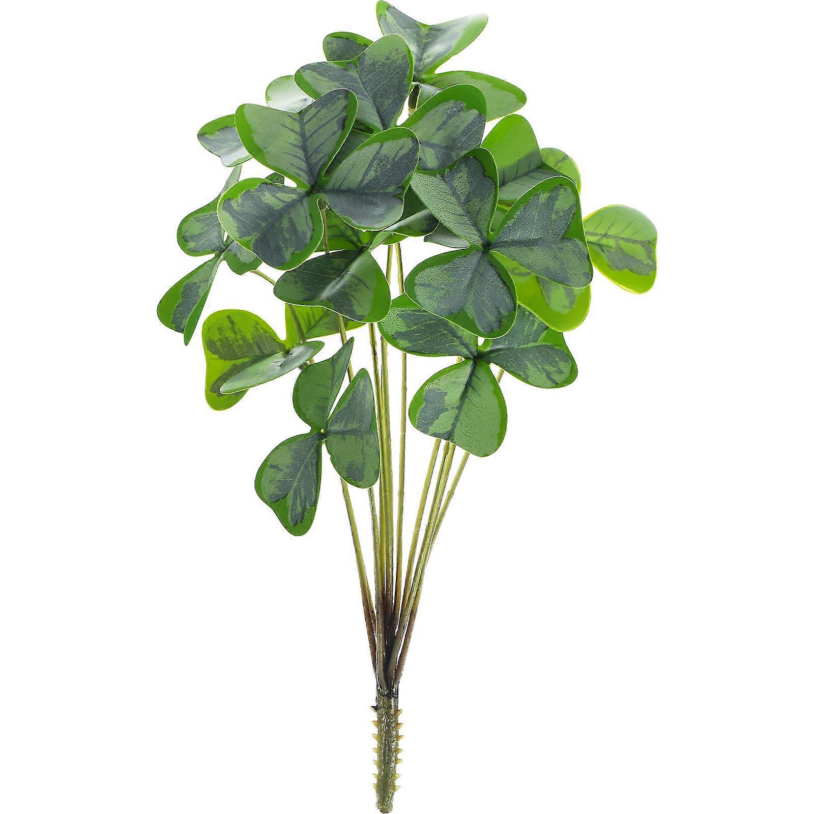 1 Bund Künstliche Grüne Pflanze, Künstliches Kleeblatt, Künstliche Pflanzenvase, Dekoration-26.00x16.00x3.00cm
