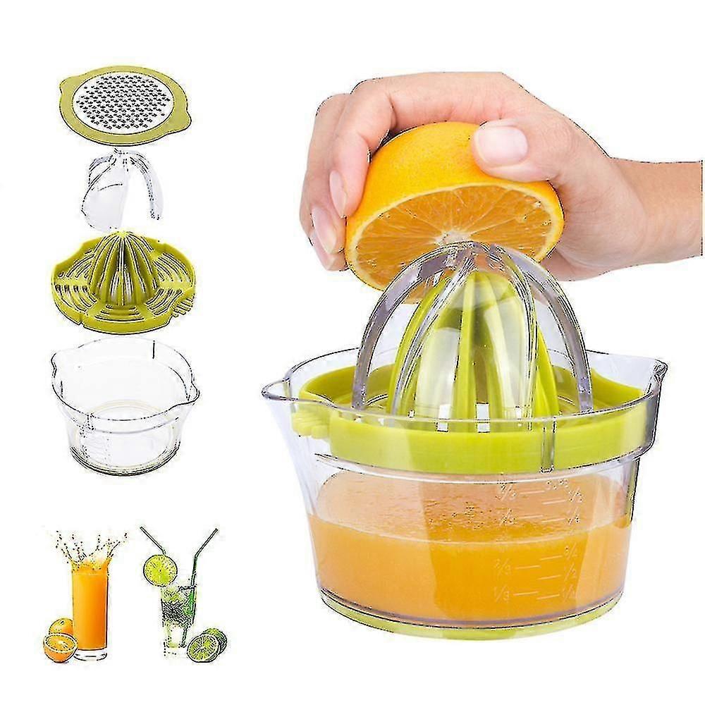 Dww-citrus Zitronen- Und Orangenpresse, Manuelle Handpresse Mit Integriertem Messbecher Und Reibe, 355 Ml, Grün