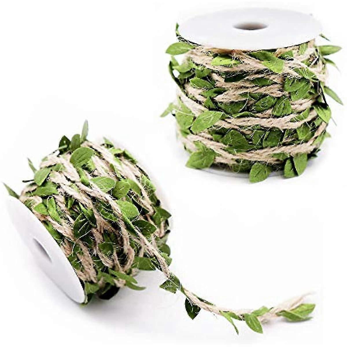 Rollen Künstliche Weinblätter, Zierband, Künstliches Laub, Pflanzengirlande, Rustikale Juteschnur, Dekoratives Rattan Zum Verpacken, Für Hochzeiten, Haus- Und Gartendekoration