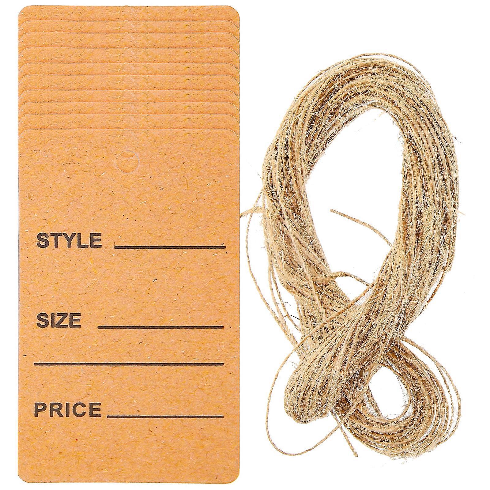200 Stück Preisschilder Mit Schnur, Beschreibbare Papieretiketten Für Kleidung-5x3cm-light Brown