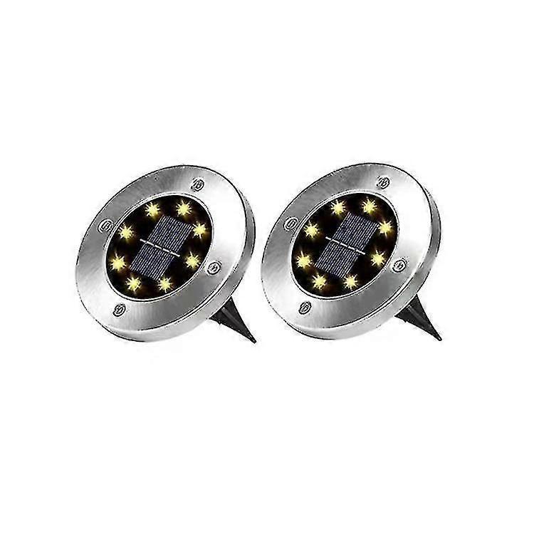 2er-pack Solarleuchten Für Den Außenbereich, Solar-bodenleuchten Für Den Garten – 8 Leds Für Rasen, Wege Und Gartendekoration