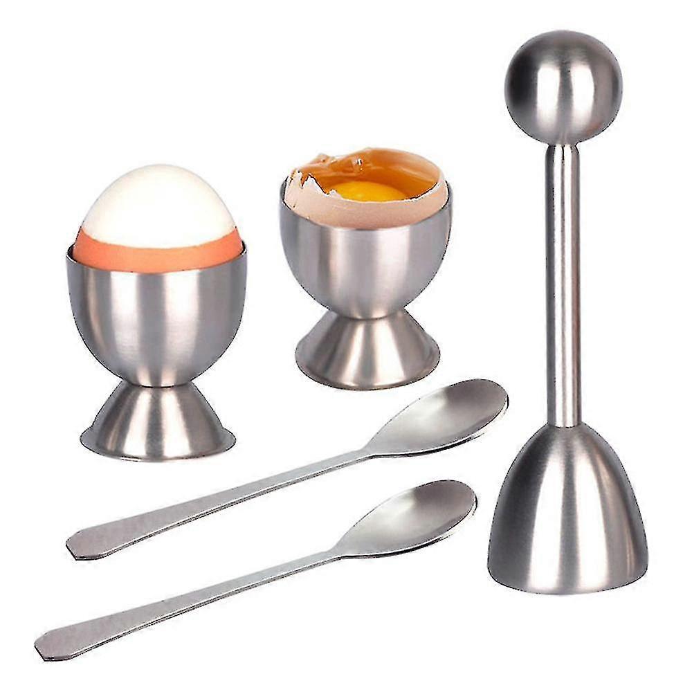 Eierknacker-set Mit Aufsatz Für Weichgekochte Eier Aus Edelstahl