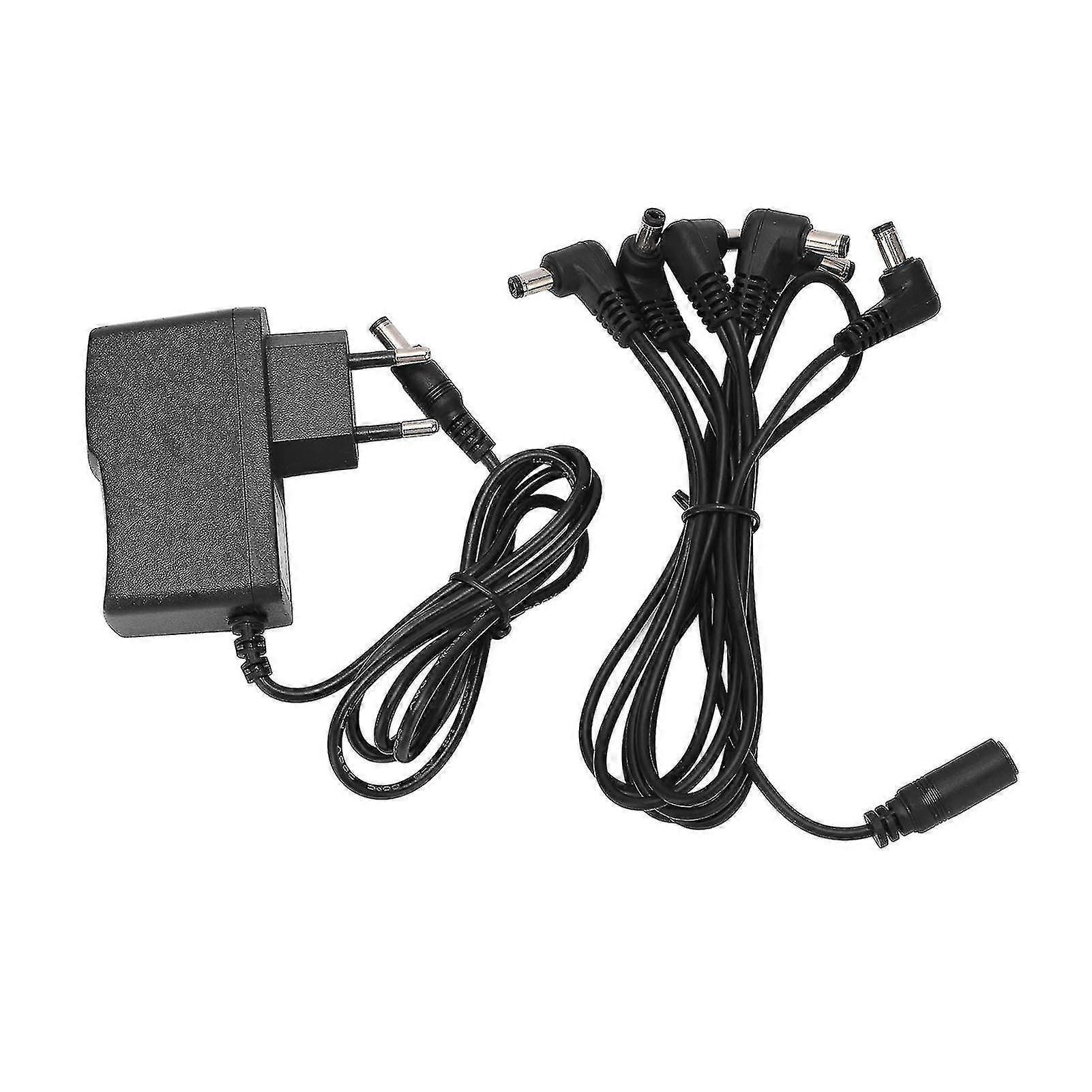 Netzteiladapter Für Gitarreneffektpedale, 6-fach Daisy-chain-kabel, Eu-stecker, 100–240 V