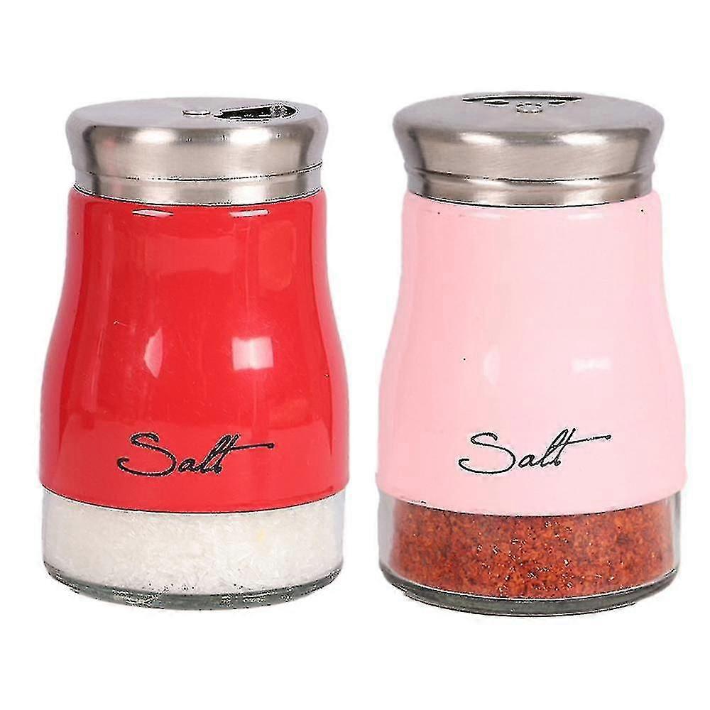 Salz- Und Pfefferstreuer-set, Küchendekoration, Salz- Und Pfefferstreuer-set Aus Glas, Niedlicher Salzstreuer-26-red Pink