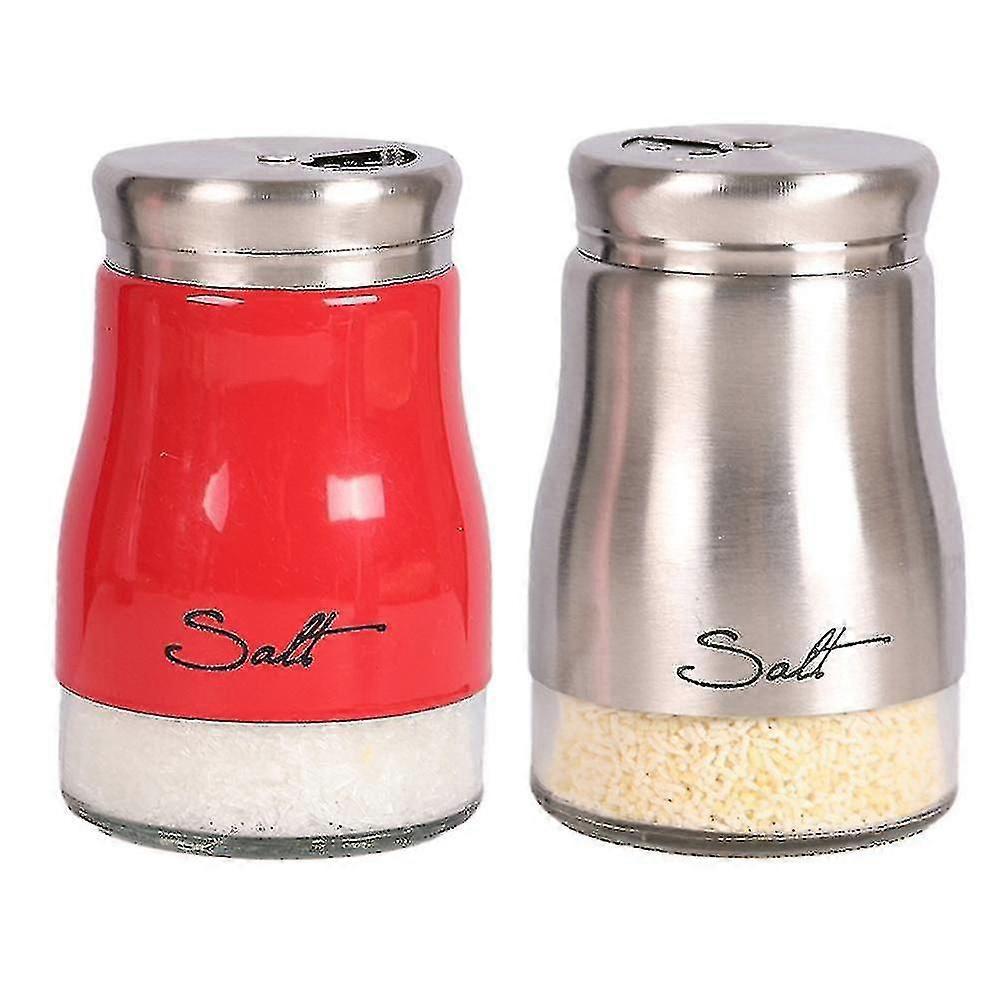 Salz- Und Pfefferstreuer-set, Küchendekoration, Salz- Und Pfefferstreuer-set Aus Glas, Niedlicher Salzstreuer-26-red Silver