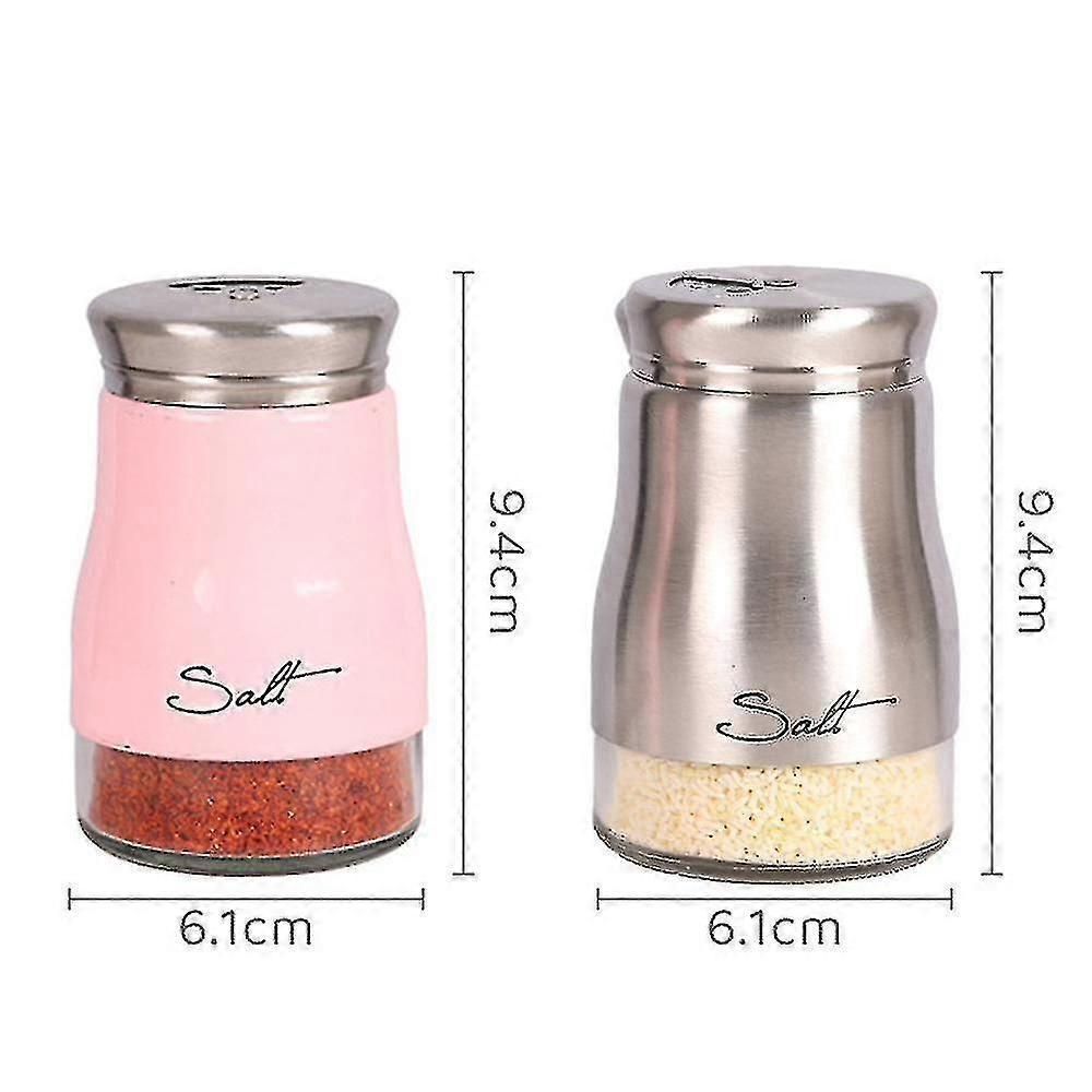 Salz- Und Pfefferstreuer-set, Küchendekoration, Salz- Und Pfefferstreuer-set Aus Glas, Niedlicher Salzstreuer-26-silver Pink