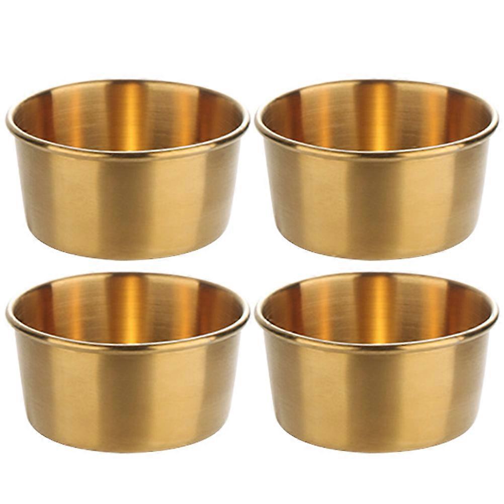 4-teiliges Set Metall-dipschalen, Metall-dipbecher, Wiederverwendbare Saucenschalen, Saucen-dipschalen-5.80x4.50x3.30cm-golden