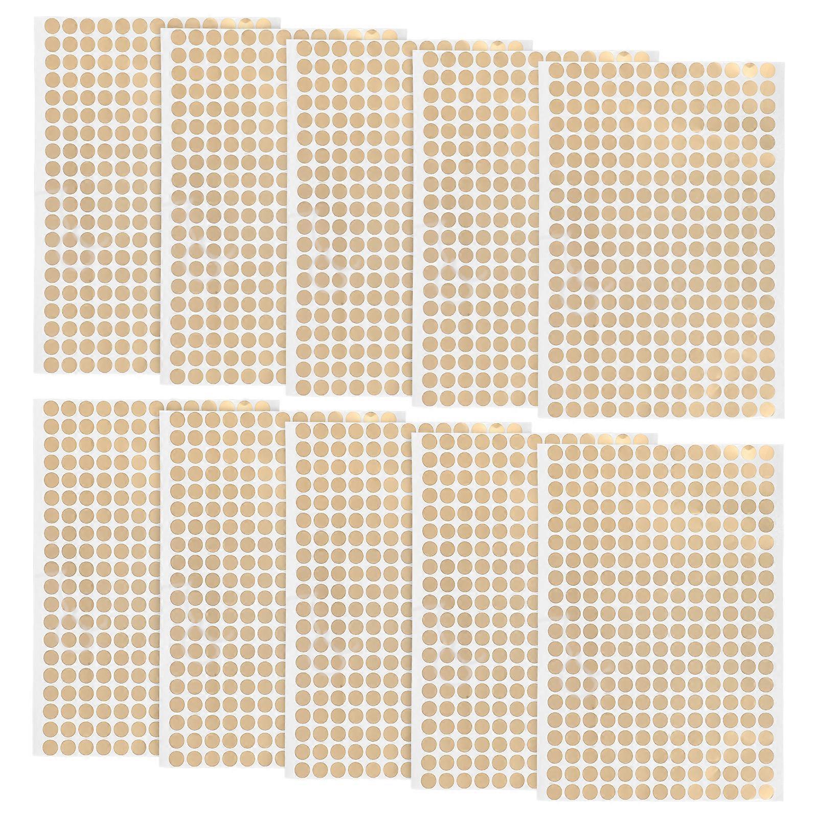 10 Blatt Selbstklebende Runde Codierungsetiketten, Punktetiketten, Geschenkaufkleber-1.30x1.30x0.01cm-golden