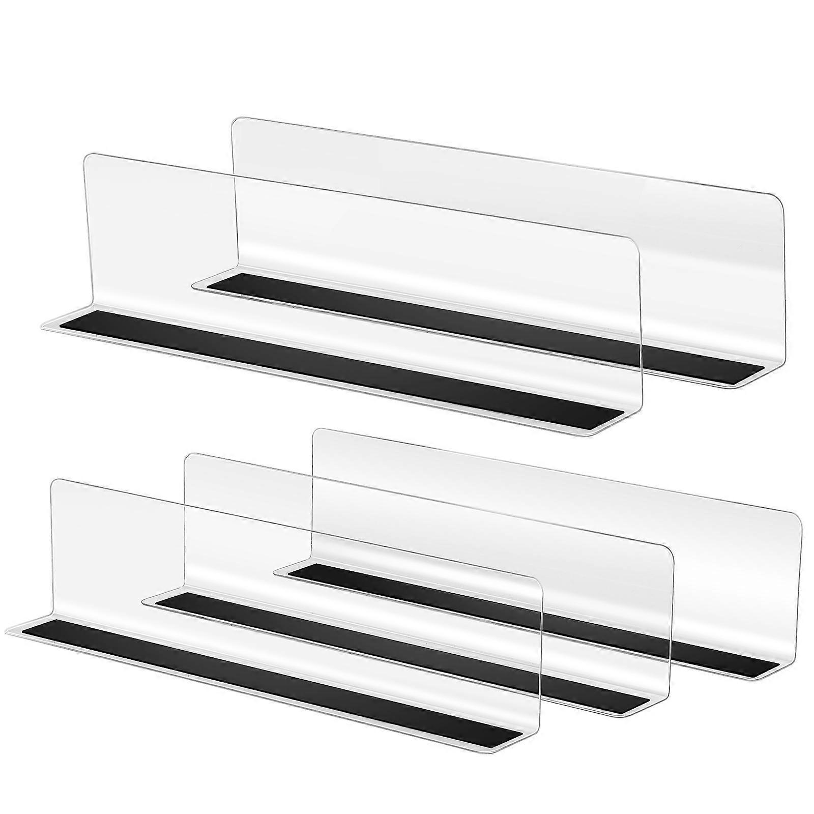 Baluue 5 Stück Warentrenner L-förmige Regalteiler Aus Kunststoff, Supermarkt-warentrenner, Magnetische Trennwände-25.00x6.00x3.00cm