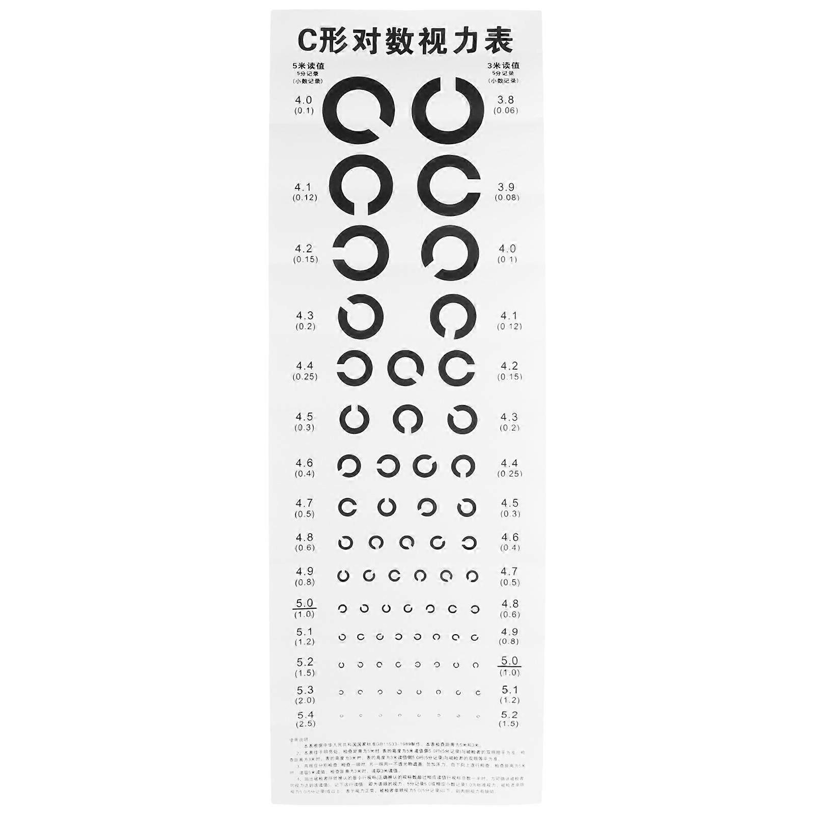 Stück Sehtesttafel, Wandsehtafel, Typ C, Augenuntersuchungstafel Für Krankenhäuser-75x25cm-white