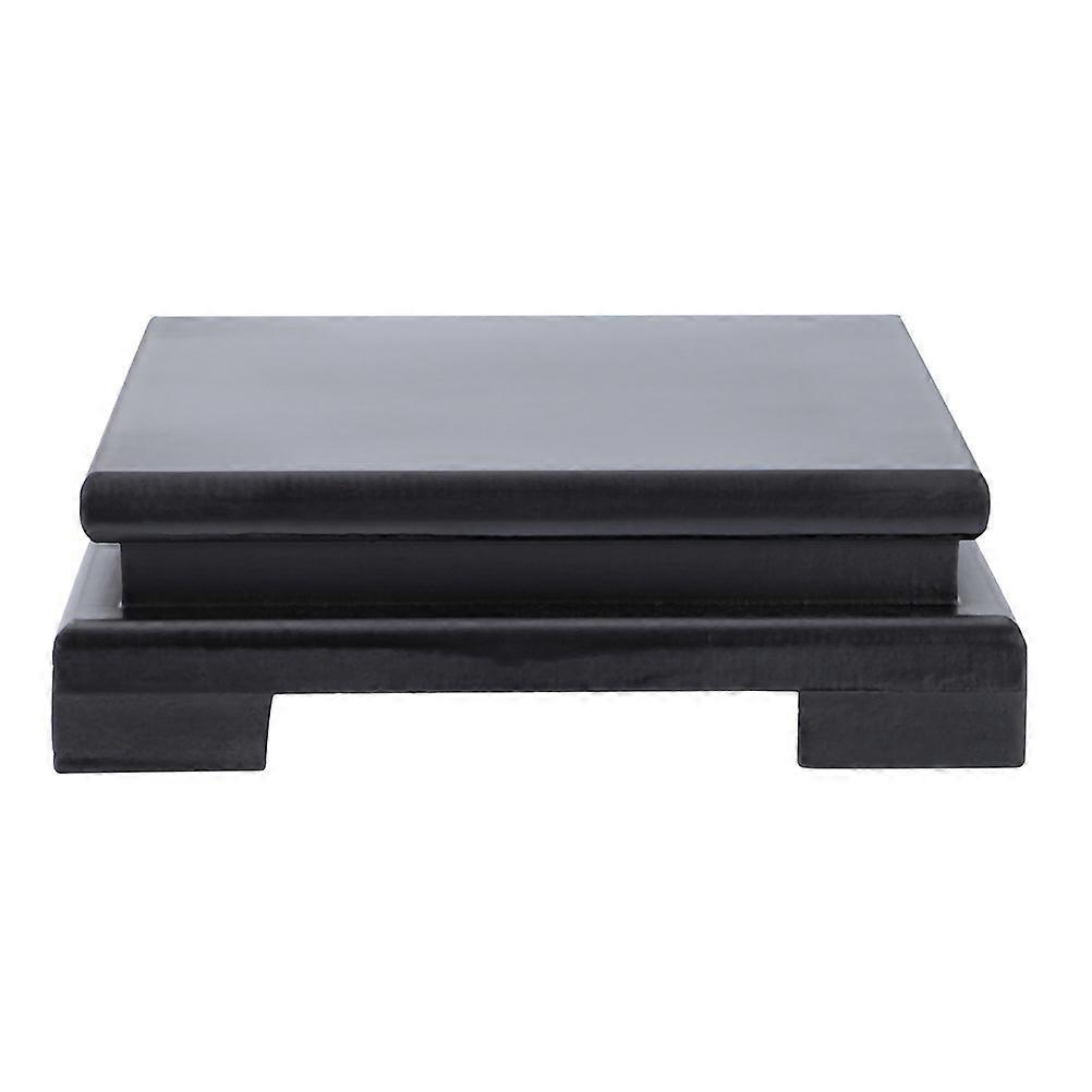 Stück Quadratischer Vasenständer Aus Holz, Passend Für Teeservice-18.00x18.00x4.80cm-black