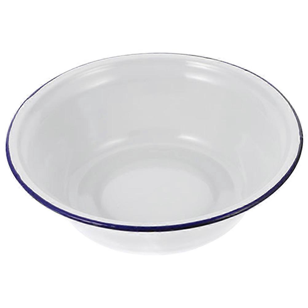 Emaillierte Schüssel, Bruchsichere Emaillierte Servierschüssel, Runde Rührschüssel, Gemüseschüssel-18.00x18.00x5.50cm-white