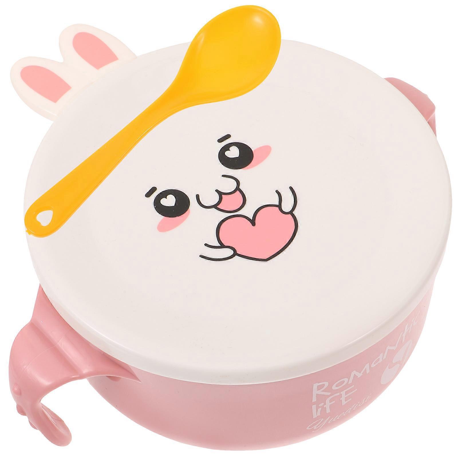 Stück Cartoon-schüssel, Instant-nudelschüssel, Servierschüssel, Nudelreisschüssel-20.00x14.00x10.00cm-pink