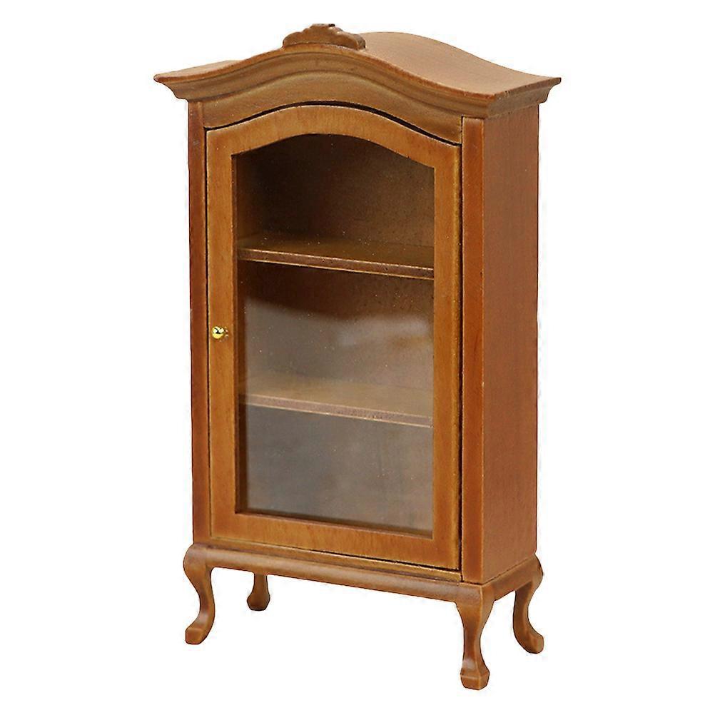 Mini-haus Aufbewahrungsschrank Sideboard Schrank Simulation Bücherregal Modell Spielzeug-15x8.5cm-brown