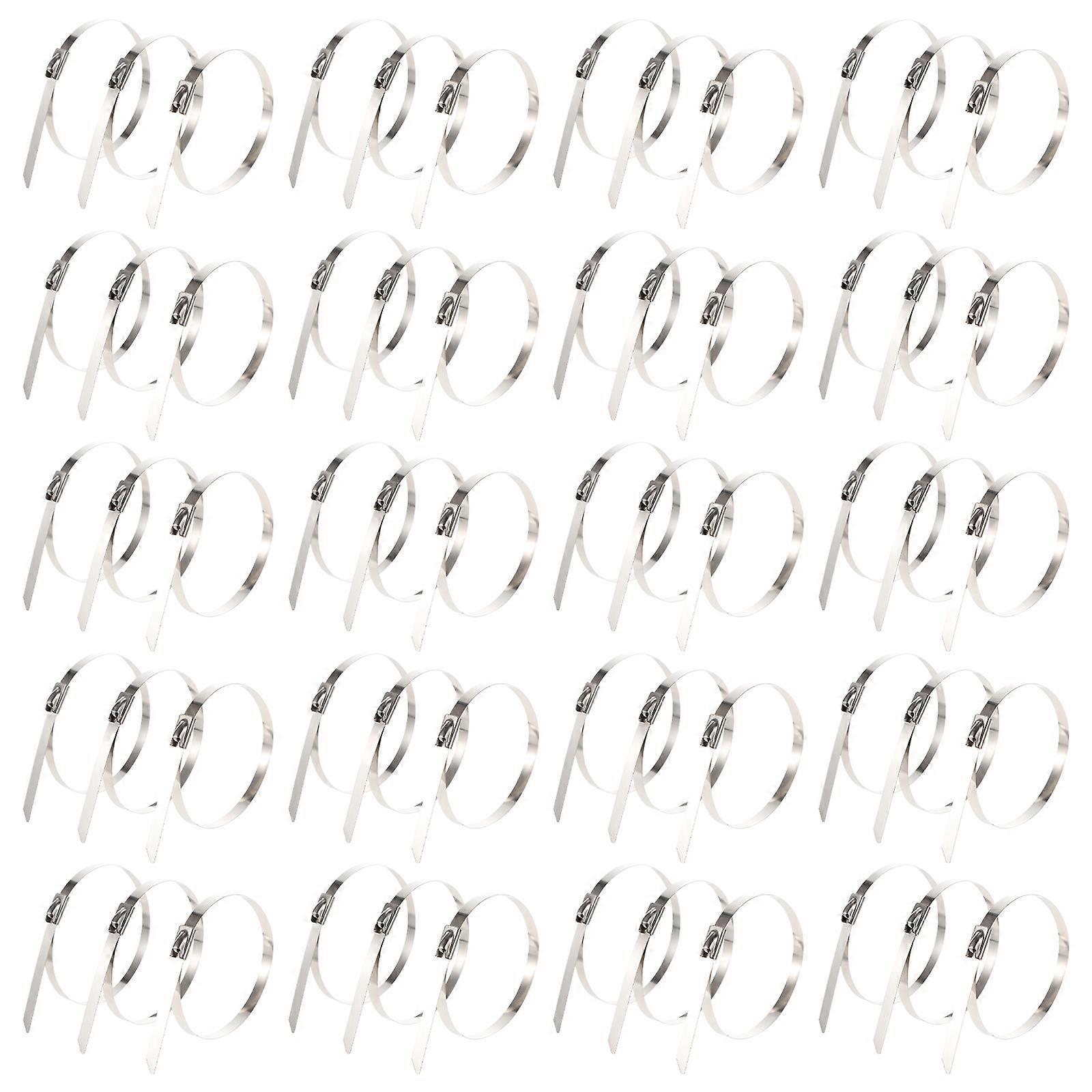 100 Stück Selbstverriegelnde Kabelbinder Aus Edelstahl Zur Kabelorganisation-20x0.46cm