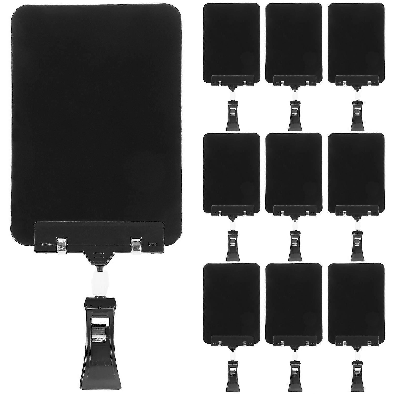 10 Stück Supermarkt-preisschildhalter Mit Klemme-24.00x10.00x2.30cm-black