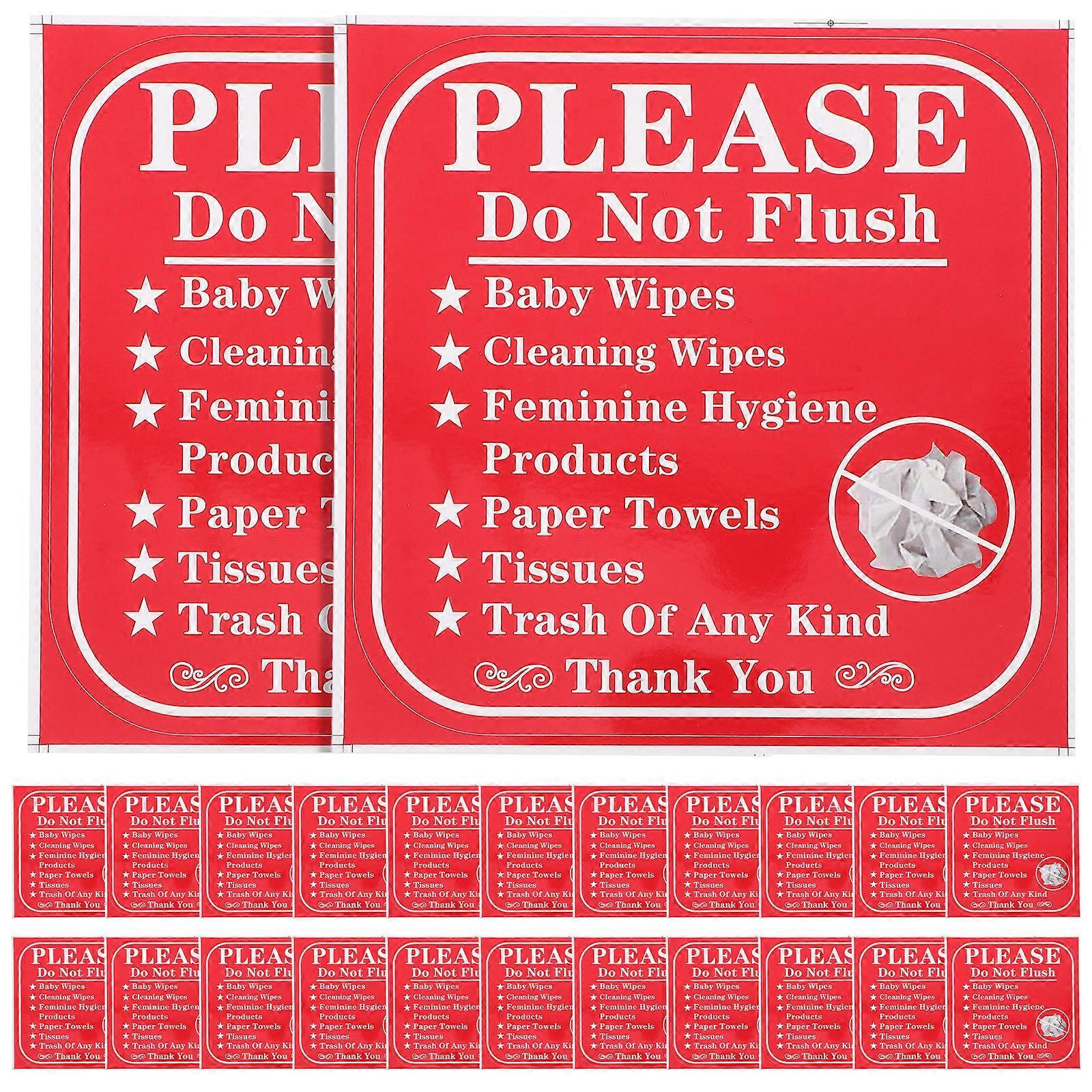 24 Stück „bitte Nicht In Die Toilette Werfen“-aufkleber, Badezimmeretiketten, Warnaufkleber Für Das Badezimmer-15.20x15.20x0.01cm-red