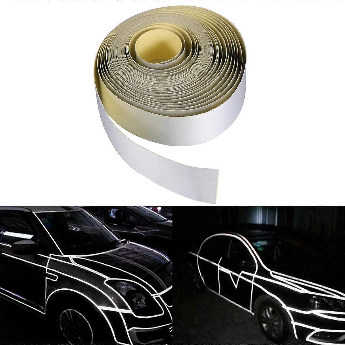 Cm X 5 M Reflektierender Felgenstreifen-aufkleber Für Autos, Diy-klebeband, Selbstklebend (silberweiß)-500.00x2.00x0.10cm-silver