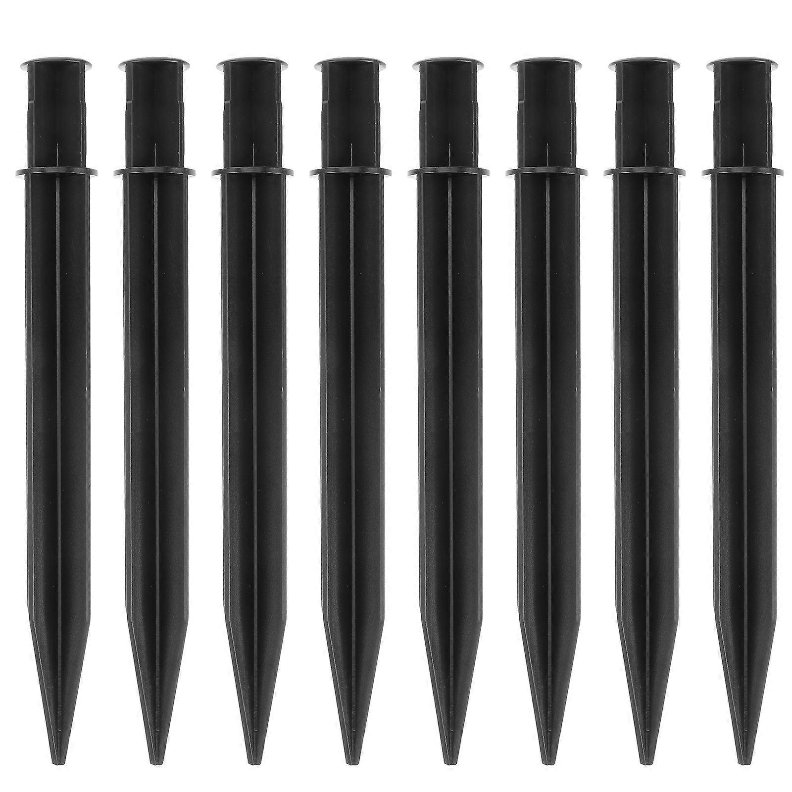 8 Stück Erdspieß Für Rasenlampen, Korrosionsbeständig, Für Landschaftsbeleuchtung-21.00x2.00x2.00cm-black