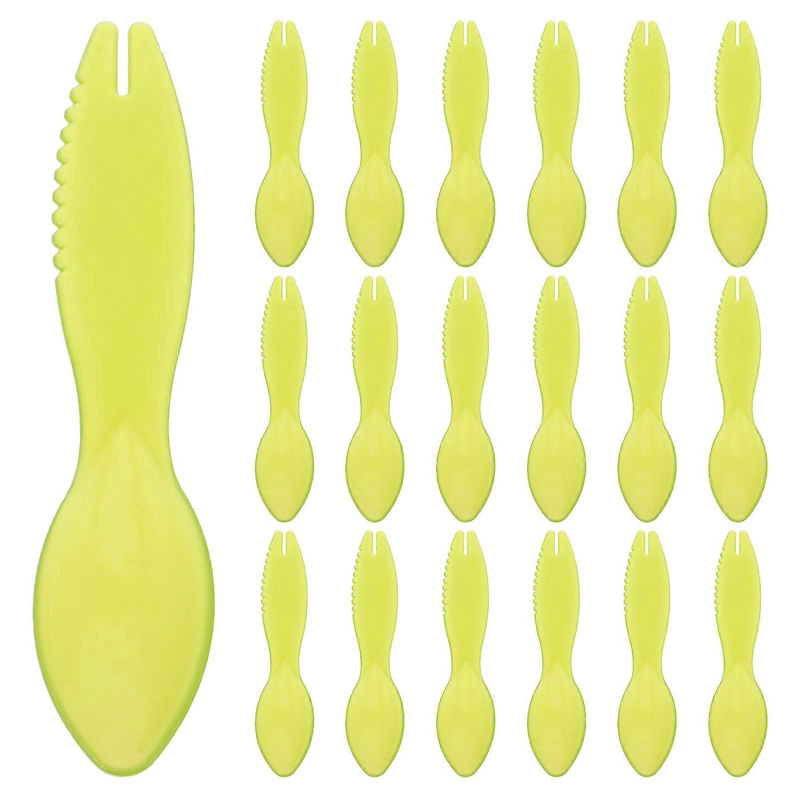 20 Stück Kiwi-löffel-ausstecher, Mehrzweck-fruchtschäler, Trenner, Wiederverwendbarer Kunststoff-kiwi-ausgrabungslöffel-12.20x2.50x0.10cm-light Green