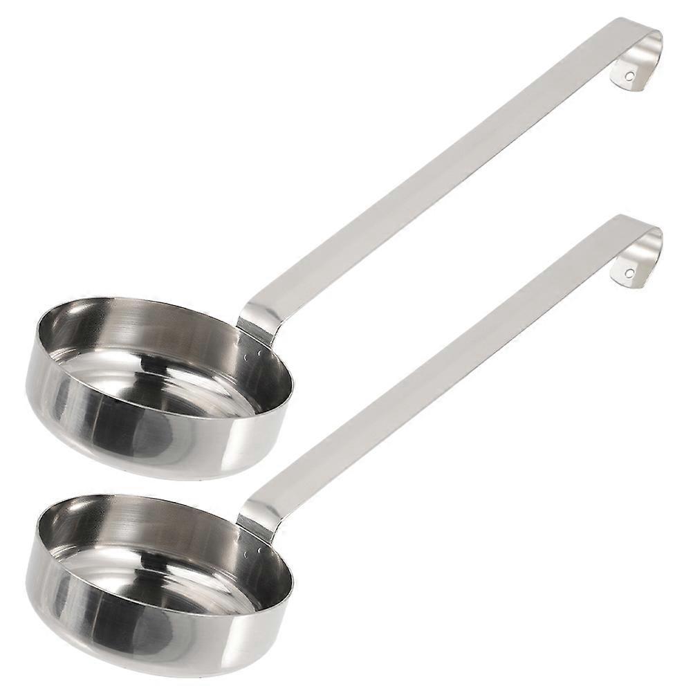 2er-pack Küchenlöffel Mit Langem Griff, Saucenlöffel Aus Edelstahl, Öllöffel Für Pizza-26.80x7.30x7.30cm-silver