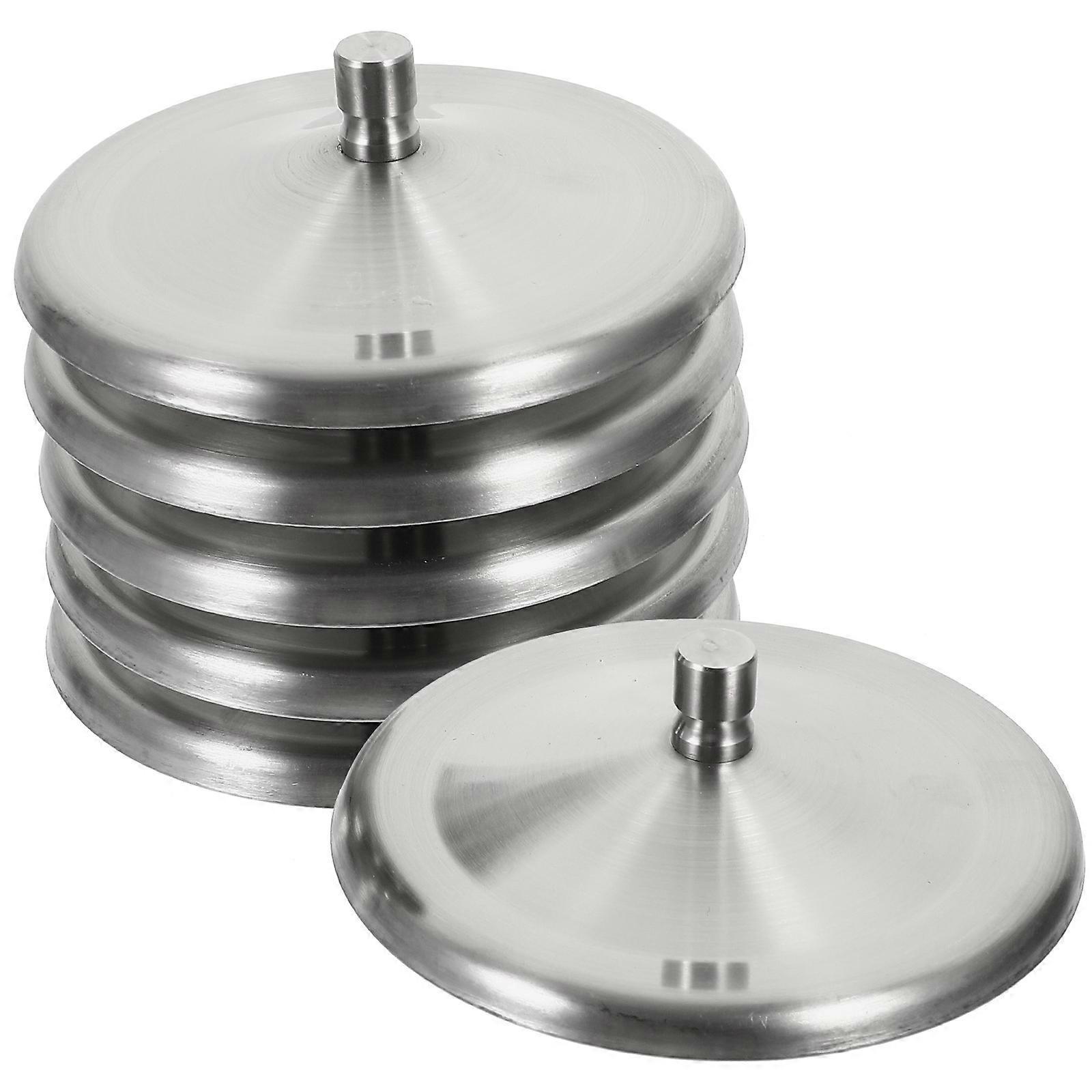 6-teiliges Set Edelstahl-becherdeckel, Staubdichte Becherdeckel, Korrosionsbeständige Becherdeckel, Runde Becherabdeckungen-9.50x9.50x2.00cm-silver-1