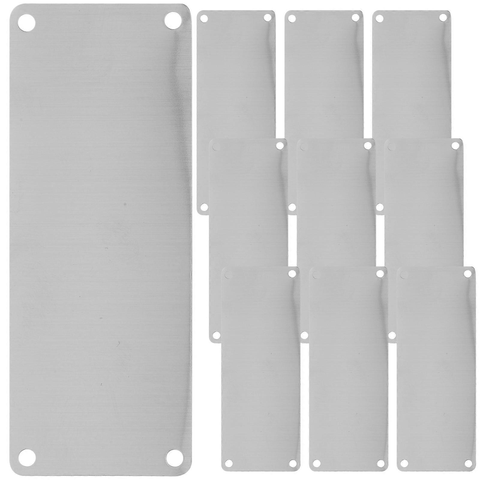 10 Namensschilder Zum Selbstgravieren, Multifunktionale Metallschilder-10.00x4.00x0.05cm-silver