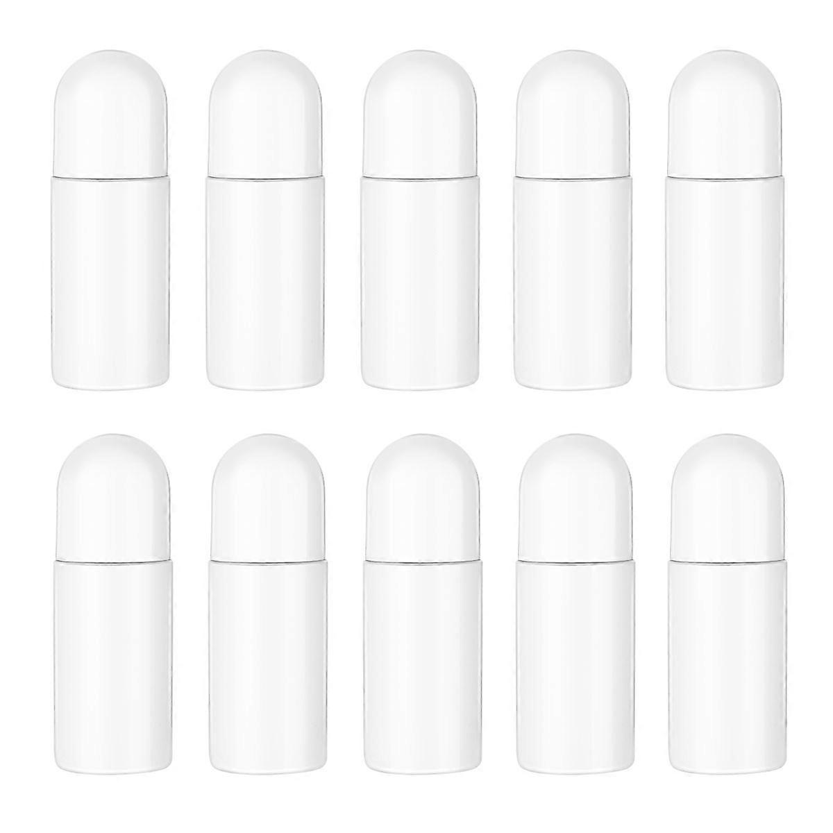 Healifty 10 Stück 50 Ml Rollflaschen Aus Kunststoff Für Ätherische Öle, Leer, Wiederbefüllbar, Auslaufsicher, Diy-deobehälter Mit Kunststoff-10.00x3.70x3.70cm-white