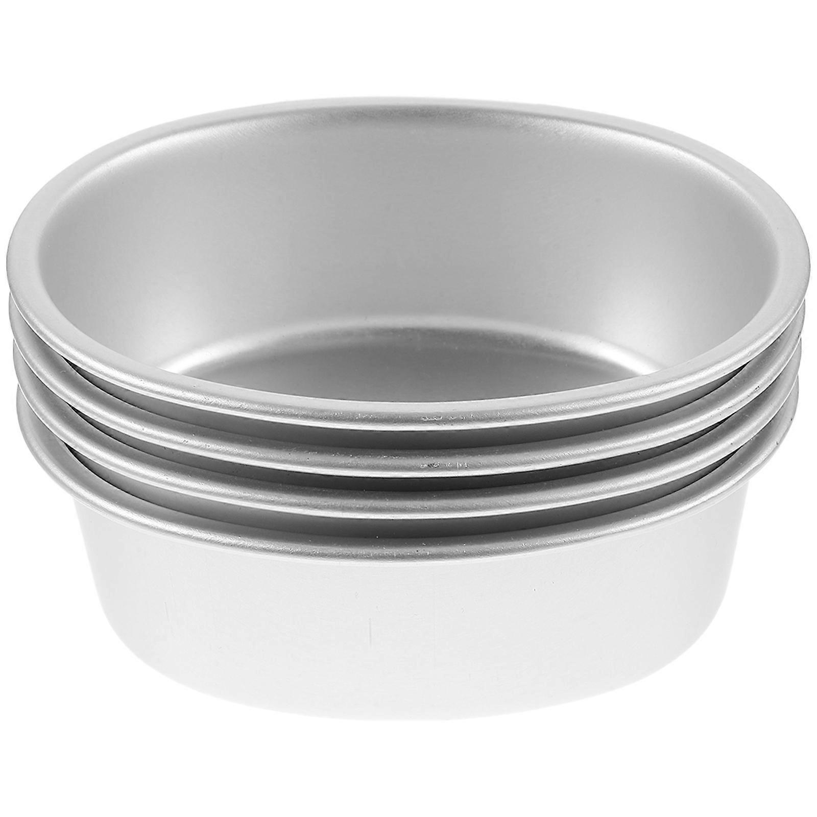 4-teiliges Kuchenform-set, Antihaftbeschichtet, Oval, Aus Aluminiumlegierung-12x9.2x4cm-silver