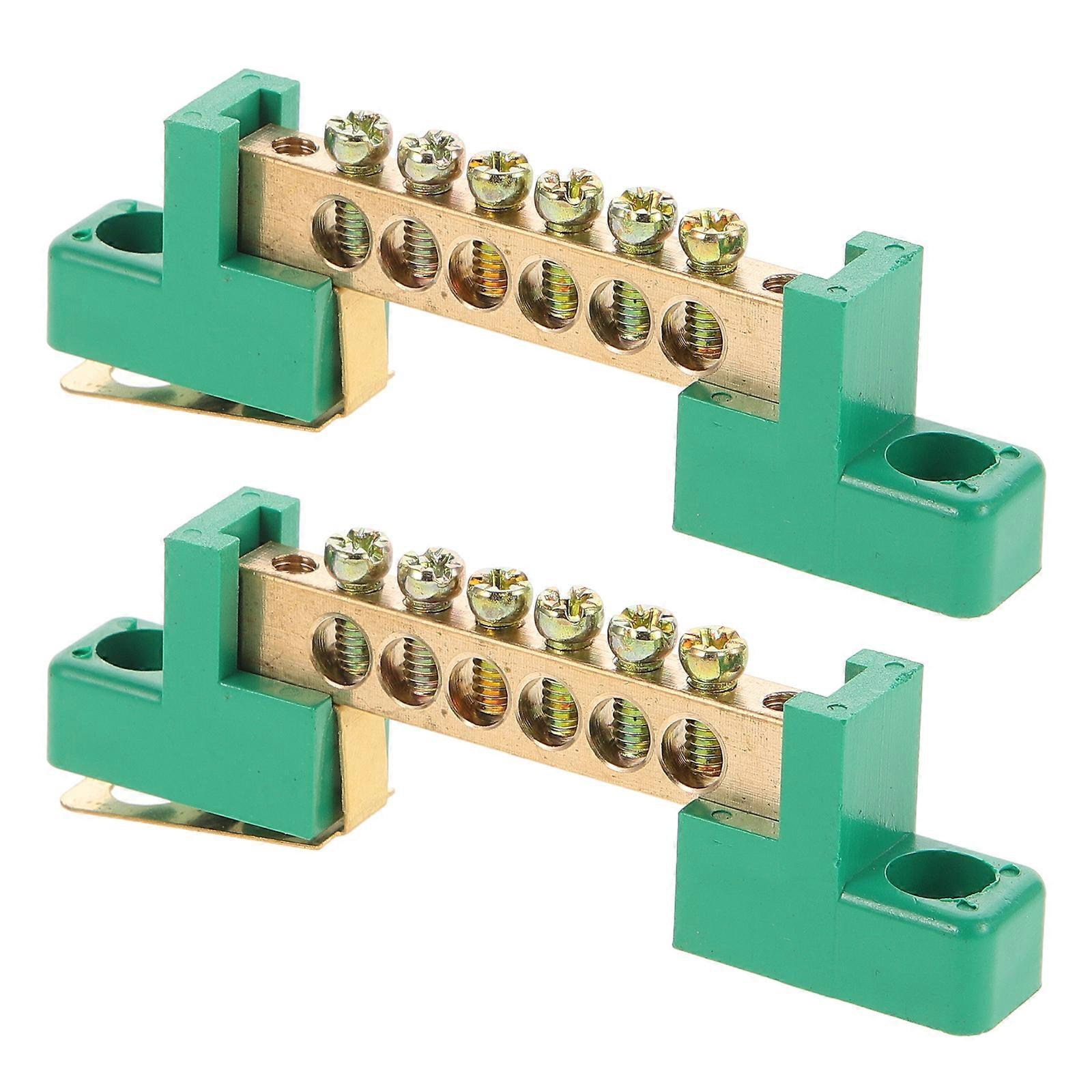 Stück Erdungsschienen, Elektrische Erdungsschienen, 6 Anschlüsse, Erdungsleiste, Erdungsblock, Erdungsstab-8.20x2.10x1.10cm-multi