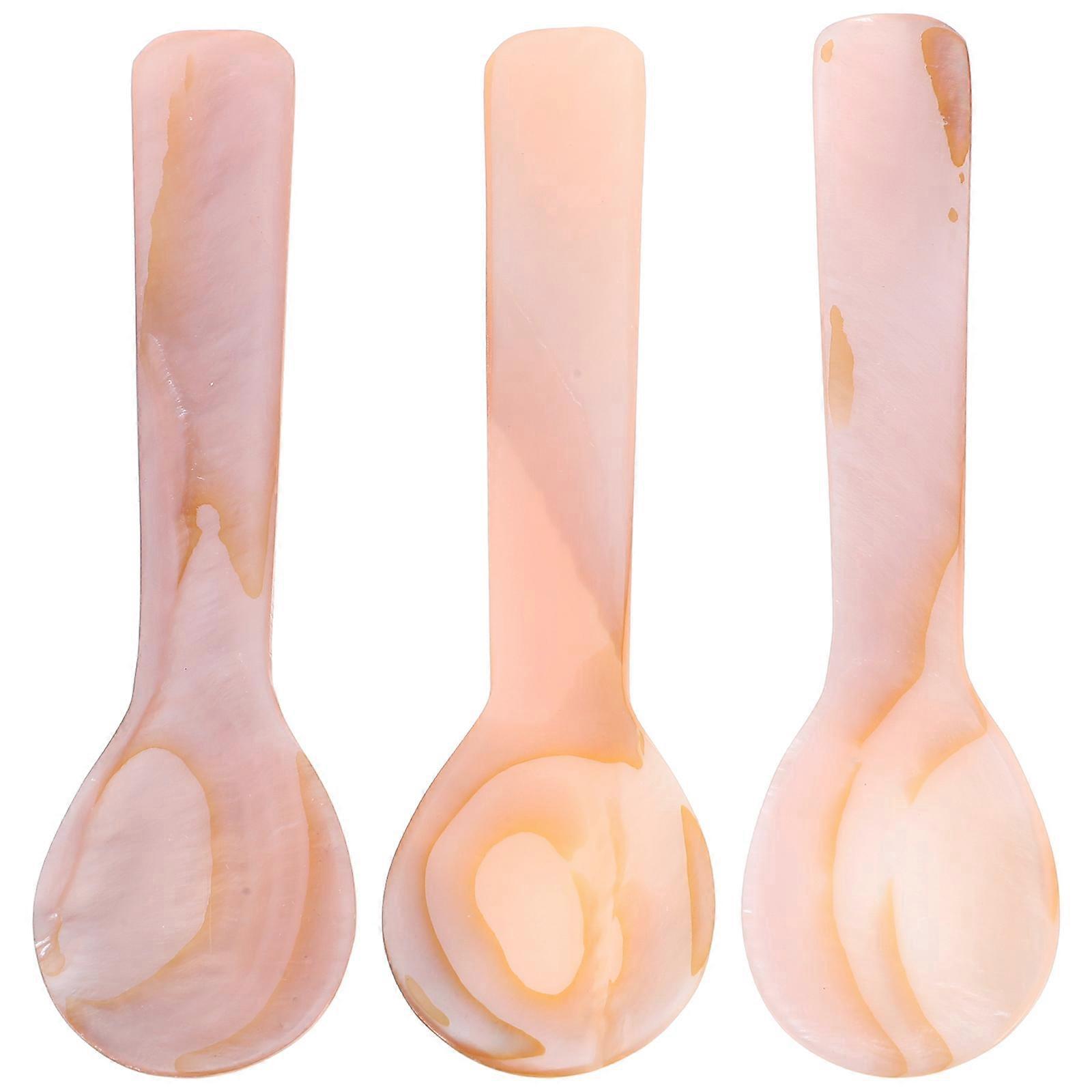 3er-set Muschellöffel, Kleine Multifunktionslöffel, Dessertlöffel, Kaviar-servierlöffel-7.40x2.20x1.00cm