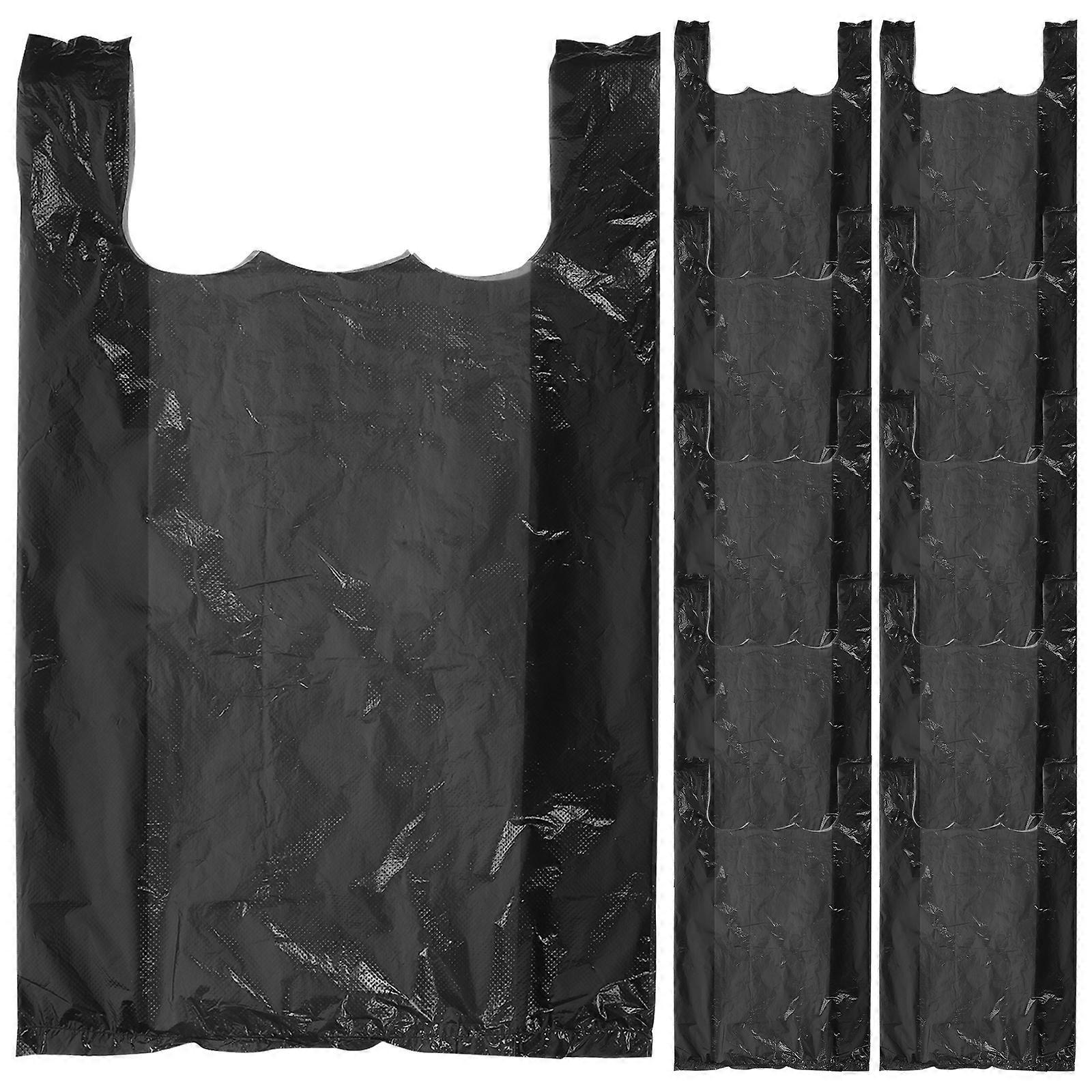 150 Stück Müllsäcke Mit Griffen, Küchenmüllsäcke, Haushaltsmüllsäcke-52.00x32.00x0.10cm-black