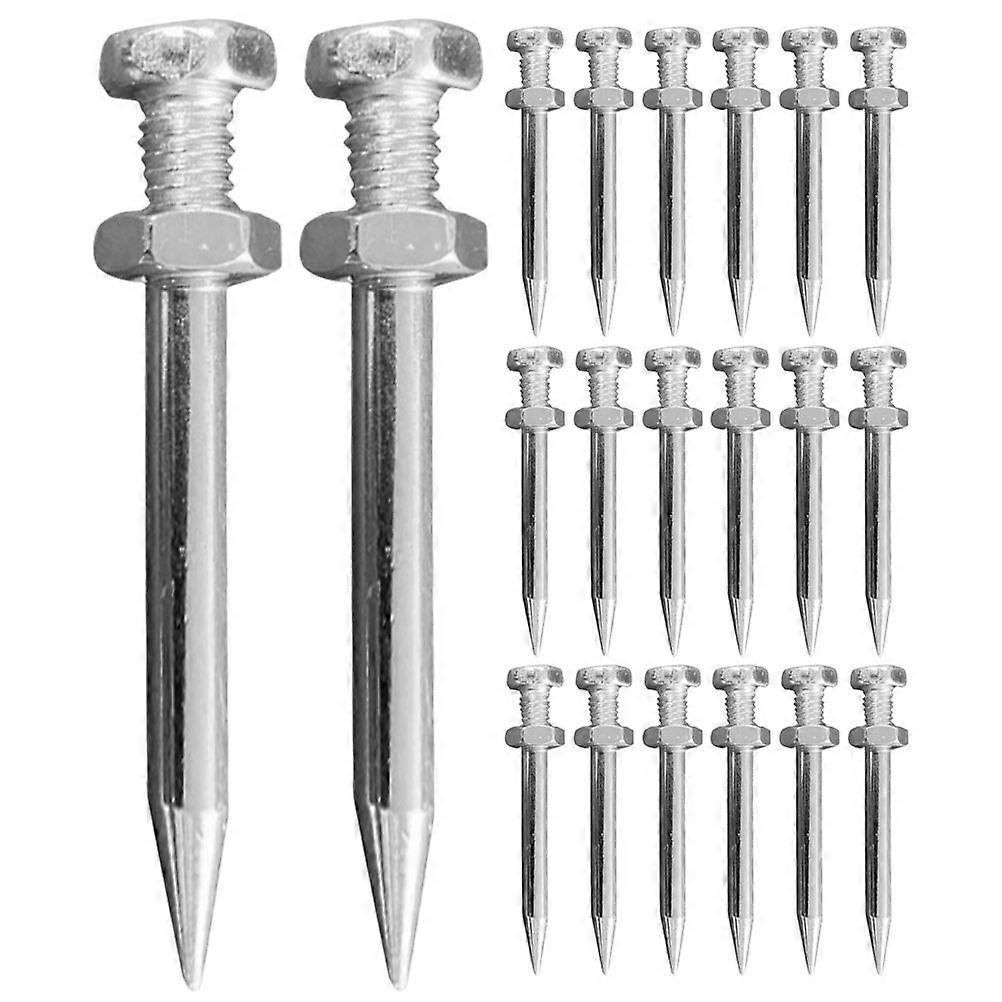 20 Stück Rasenschuh-vertikutierer-nagel, Metall-vertikutierer-pfahl, Vertikutierer-werkzeug, Vertikutierer-schuh-pfahl, Vertikutierer-pfahl-5.80x0.80x0.80cm-silver