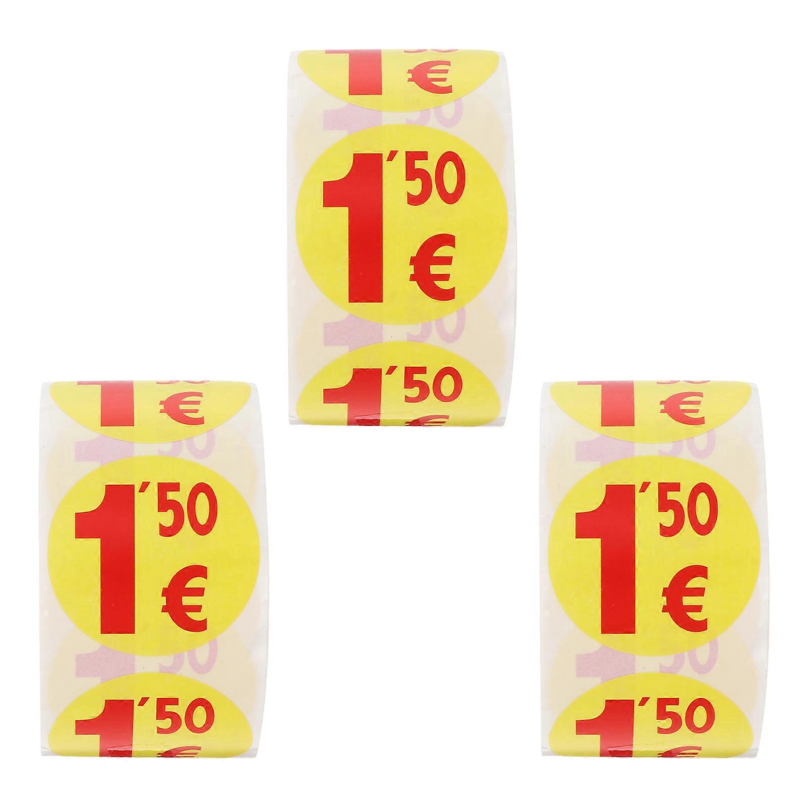1500 Stück 1,50 Euro Preisschilder, Kleine Runde Aufkleber Für Supermärkte-3.8x3.8x0.05cm-yellow