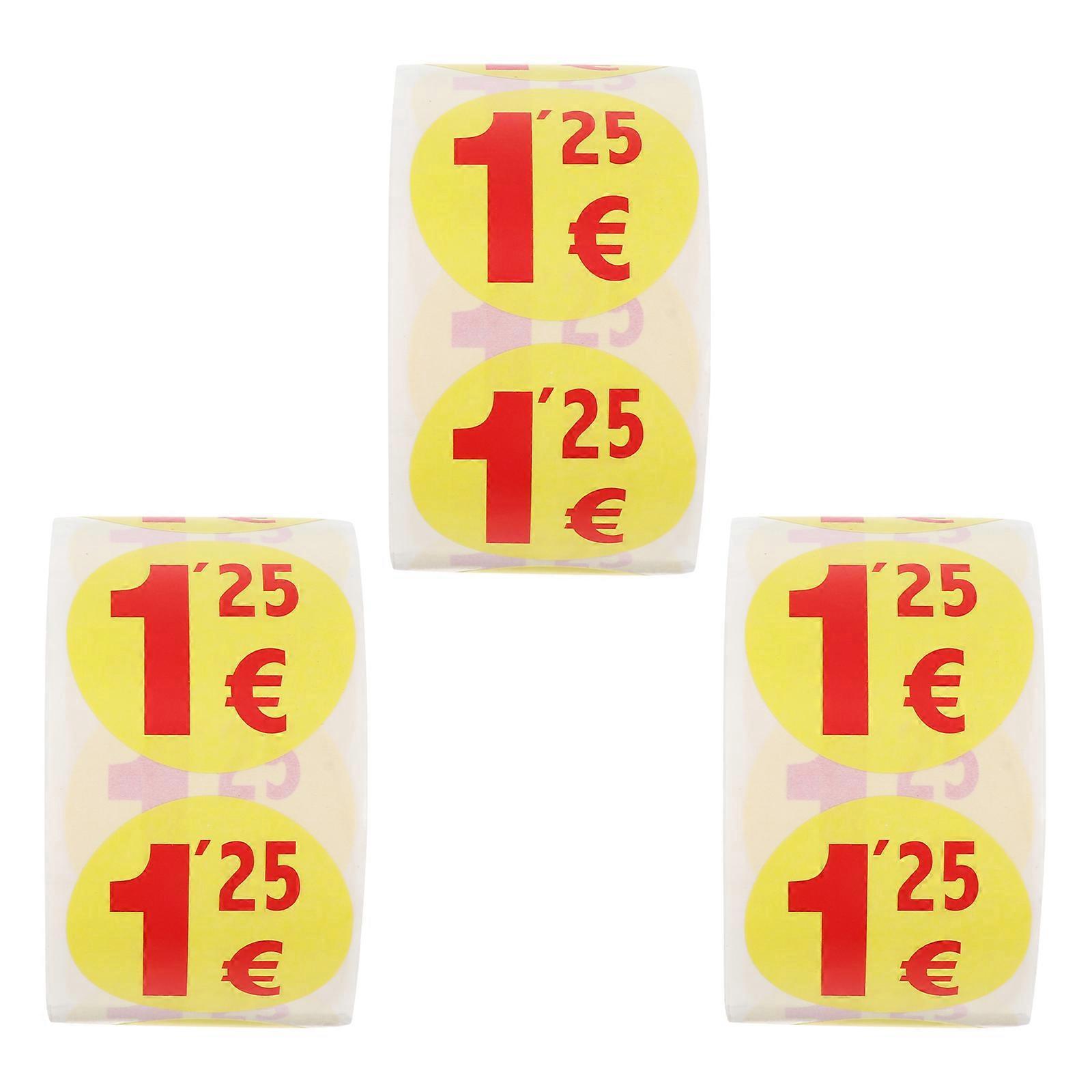 1500 Stück 1,25-euro-preisschilder, Kleine Runde Aufkleber Für Supermärkte-3.8x3.8x0.05cm-yellow