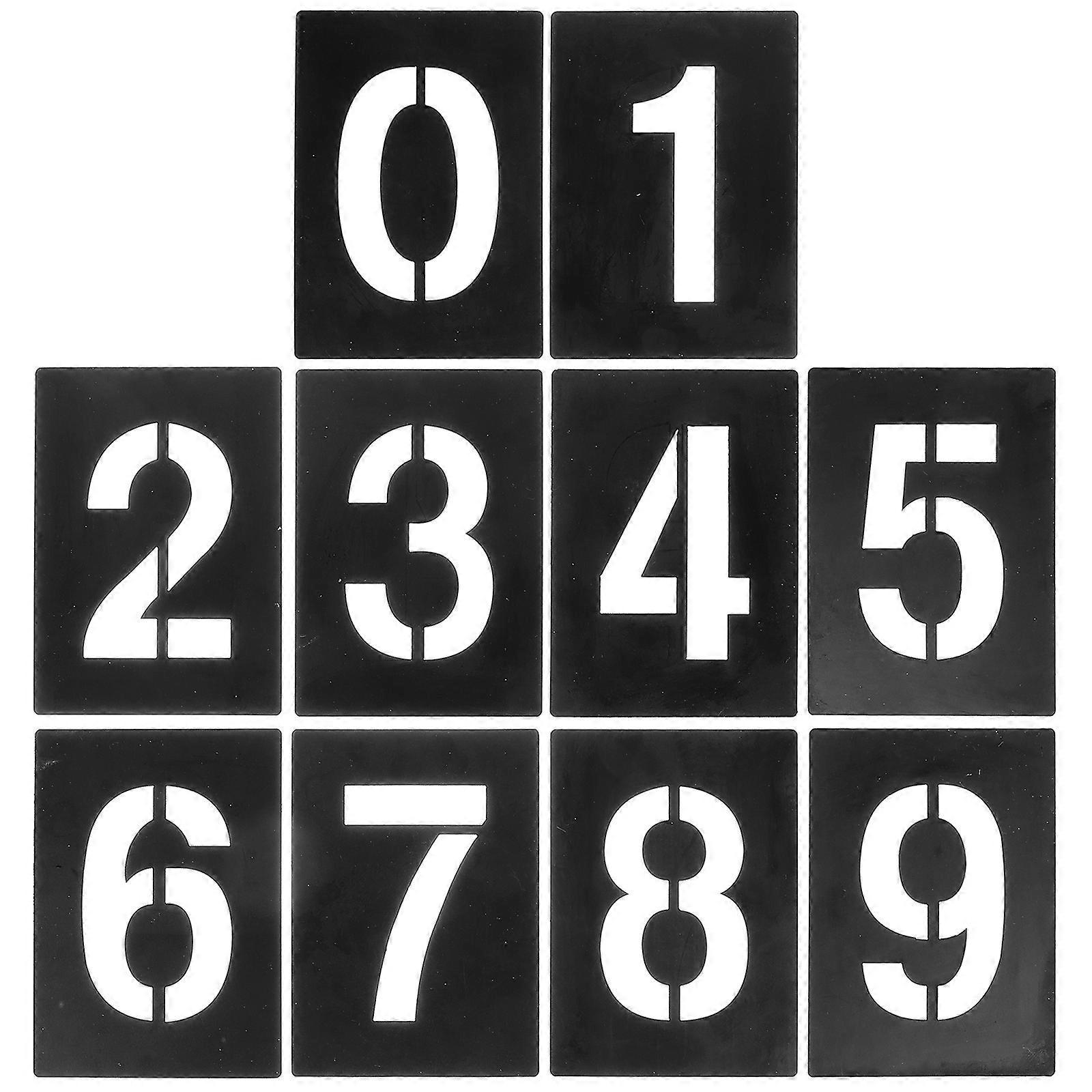 Satz Hausnummernschablonen 0-9, Hausnummernschablone, Hausnummernvorlagen Zum Malen Auf Holz-15.00x9.00x0.20cm