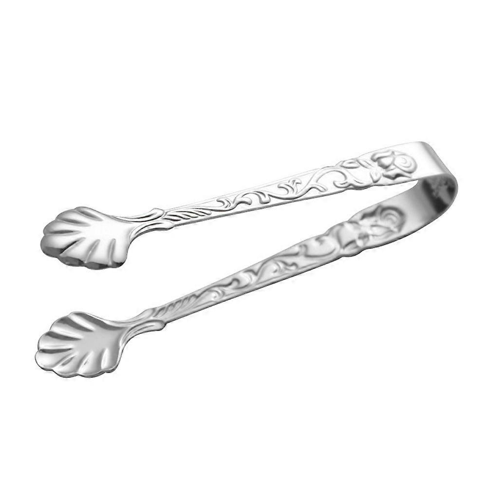 Zuckerzange Aus Edelstahl Mit Rosenmuster-9x1.7x1.5cm-silver