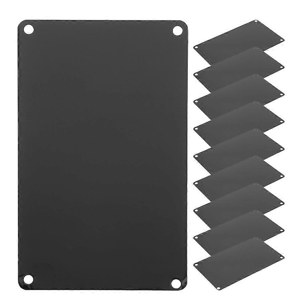 10 Stück Namensschilder Aus Aluminium, Rohlinge Zum Selbstgravieren, Multifunktionale Metallschilder-10.00x7.00x0.05cm-black