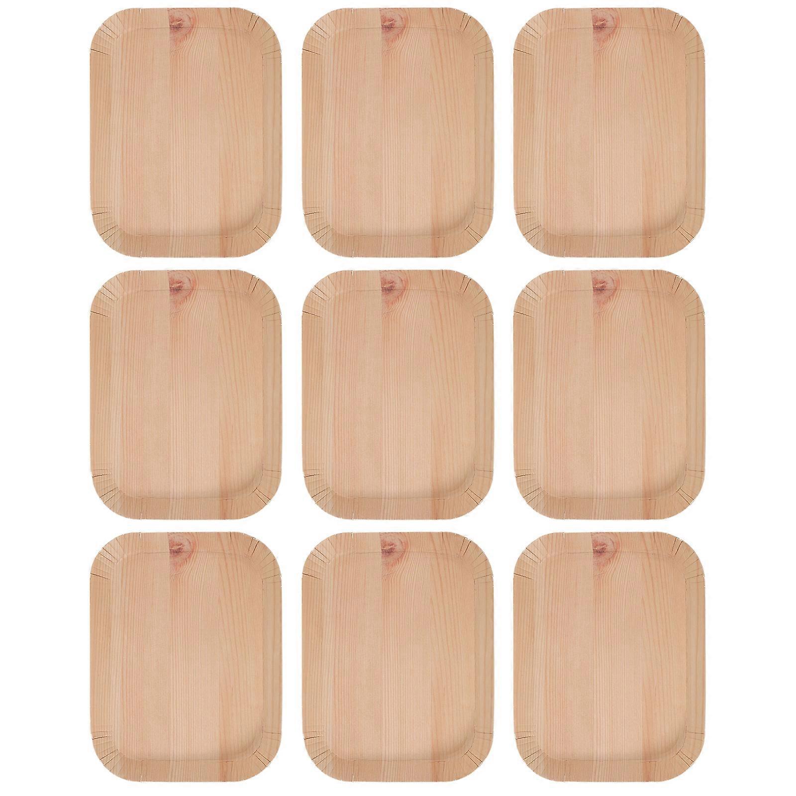 10 Stück Einweg-serviertabletts Aus Papier, Ideal Für Snacks, Partys Und Feste-16.50x13.00x1.50cm