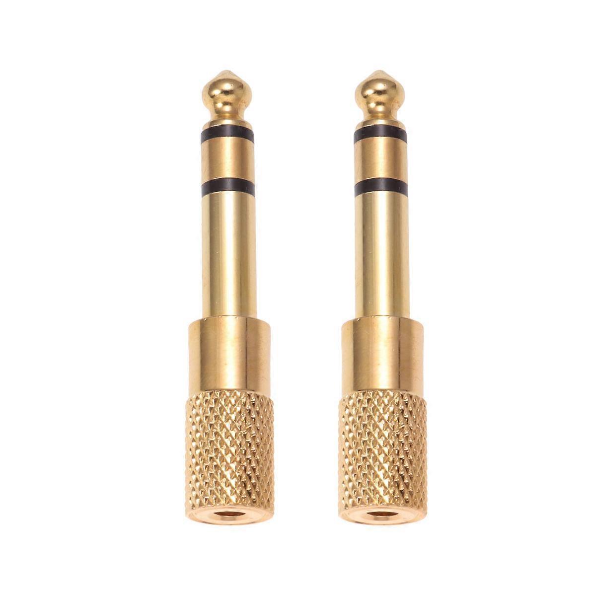 Stück Metall-kopfhörer-adapter 6,35 Mm Stecker Auf 3,5 Mm Buchse, Vergoldete Kopfhörer-audio-stereo-stecker, Klinkenstecker-konverter-m-golden