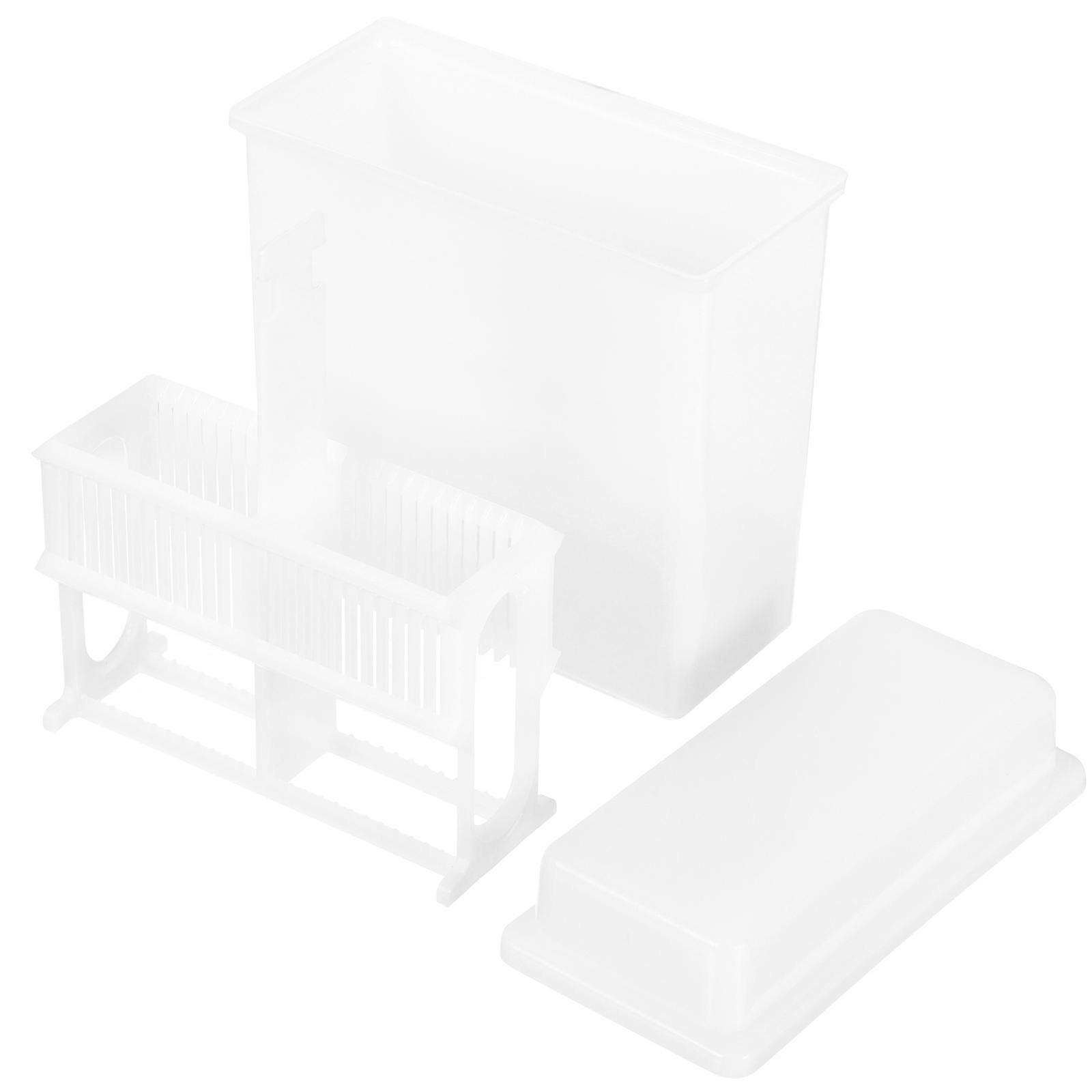 Set Labor-mikroskop-objektträger-färbeständer, Kunststoff-objektträger, Färbegefäß, Aufbewahrungsständer-12x11cm-white