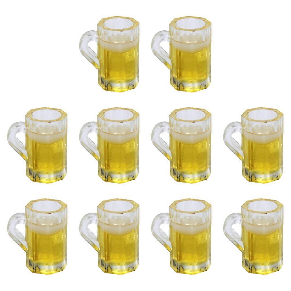 10 Mini-bierkrüge Als Dekoration Für Miniaturhäuser – Exquisite Bierkrug-figuren-1.50x1.50x0.80cm-yellow