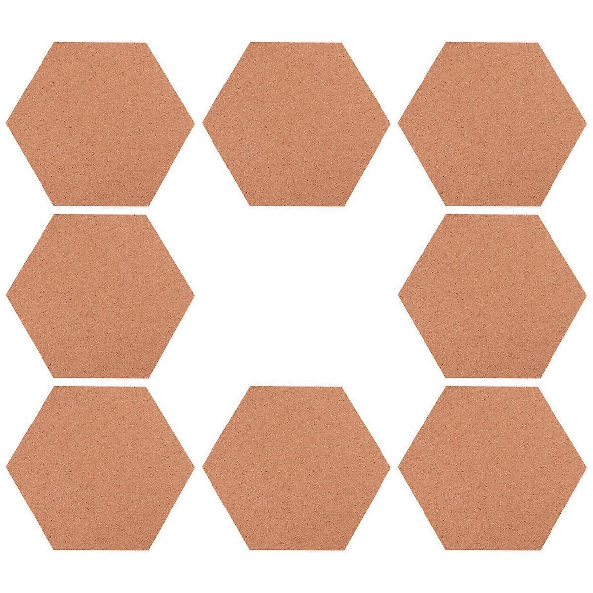 8-teiliges Set Sechseckiger Fotowandtafeln, Selbstklebender Korktafeln, Fotohintergrund-wandrequisiten Für Zuhause Und Büro (li-20x17.5cm-brown
