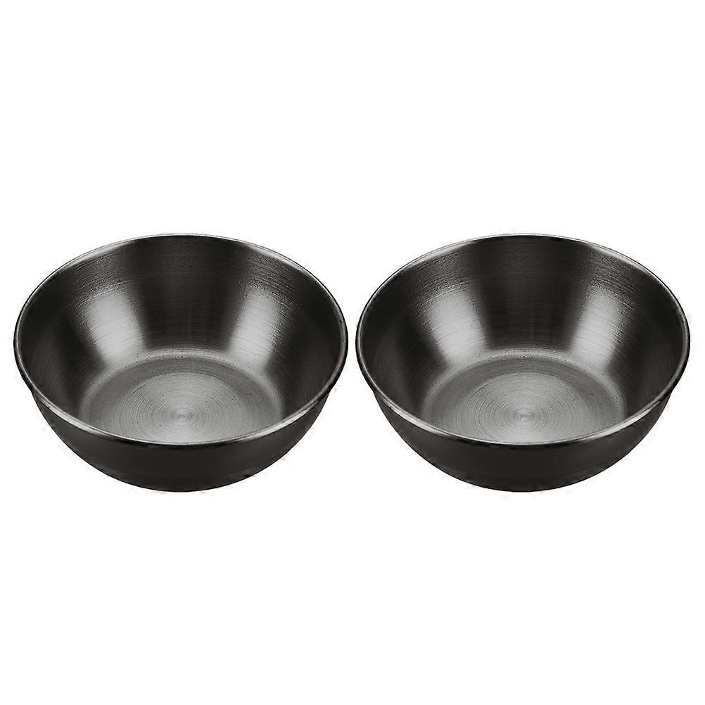 2er-set Edelstahl-schälchen, Haushalts-saucenteller, Gemüseteller, Kleine Schälchen-8.2x3cm-black