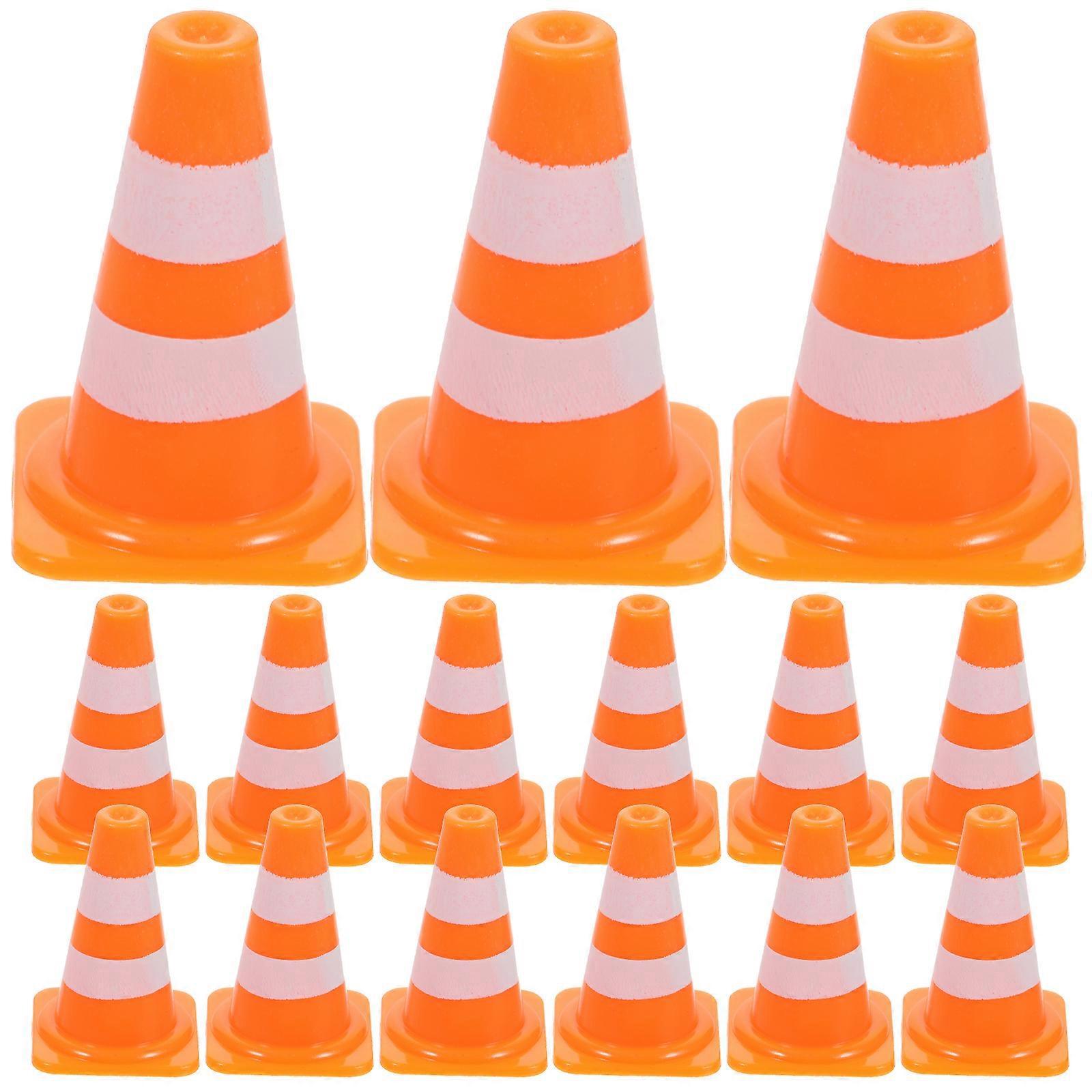 50 Stück Mini-verkehrskegel, Straßenschilder, Spielzeug-verkehrsabsperrungen, Baustellen-verkehrsschilder-2.50x1.60x1.60cm