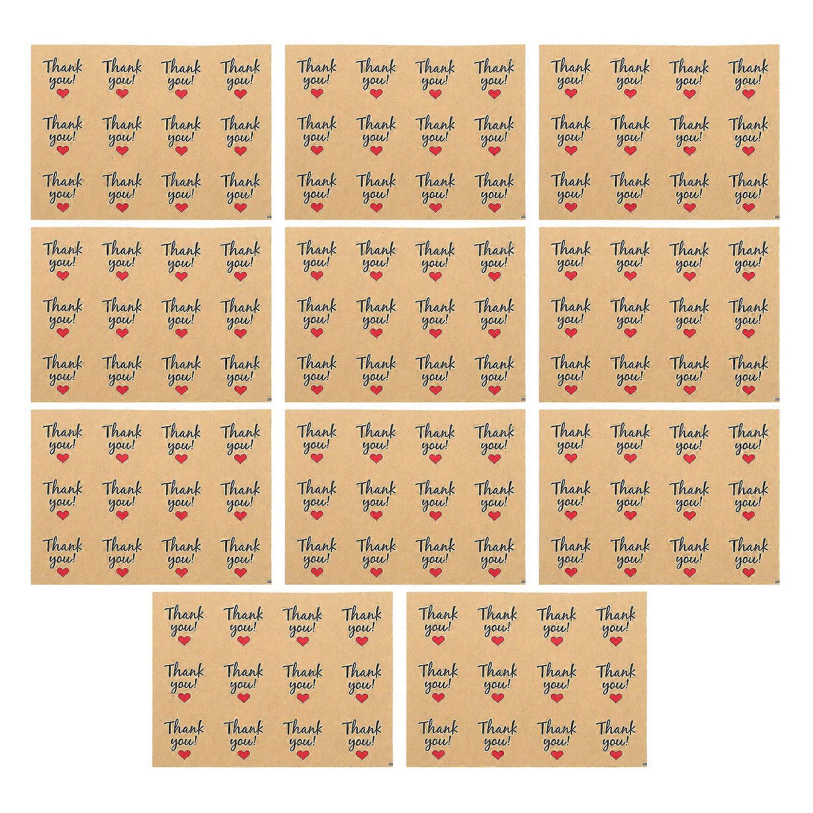 10 Blatt Dankeschön-aufkleber, Backsiegelaufkleber, Selbstklebende Etiketten-3.8x3.8cm