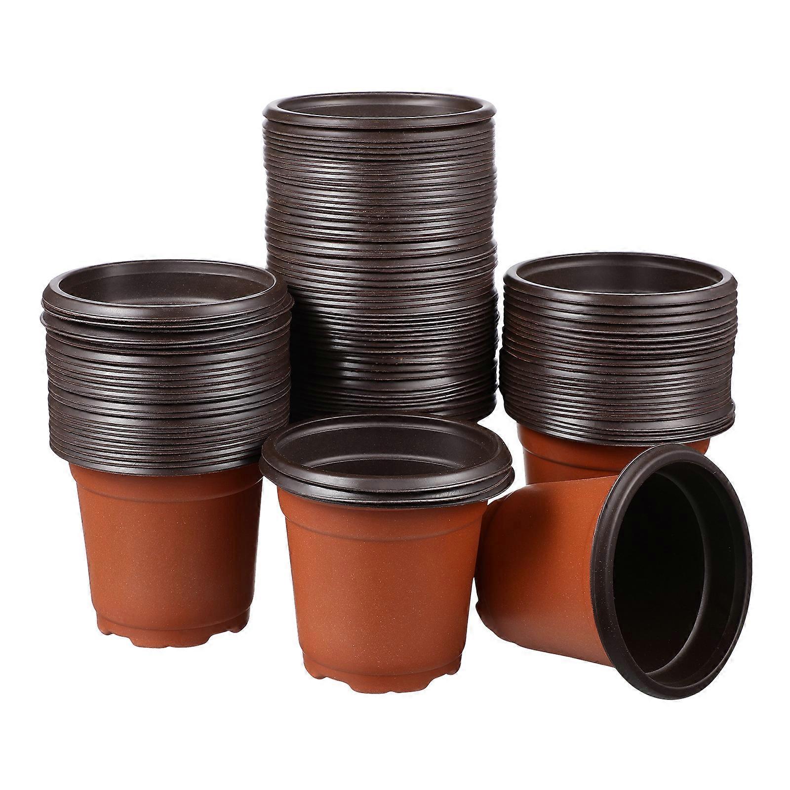 100 Stück Kunststoff-blumentöpfe, Blumenhalter, Einfache Blumentöpfe Für Zuhause, Gartentöpfe-9.00x9.00x7.80cm